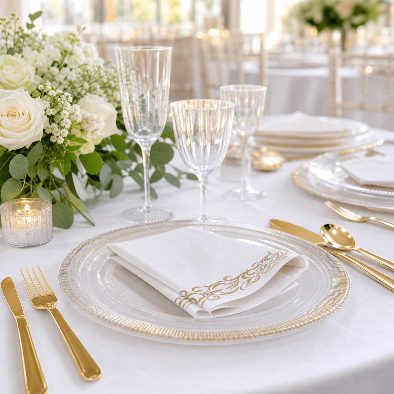 Wedding Napkins and Cutlery Checklist: How Much to Buy for Each Part of the Event - Elegant Wedding Table