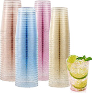 10 oz Bulk Glitter Cups | Plastic Party Cups for Milkshake, Iced Coffee, Ice Cream | Restaurant Supply - EWT