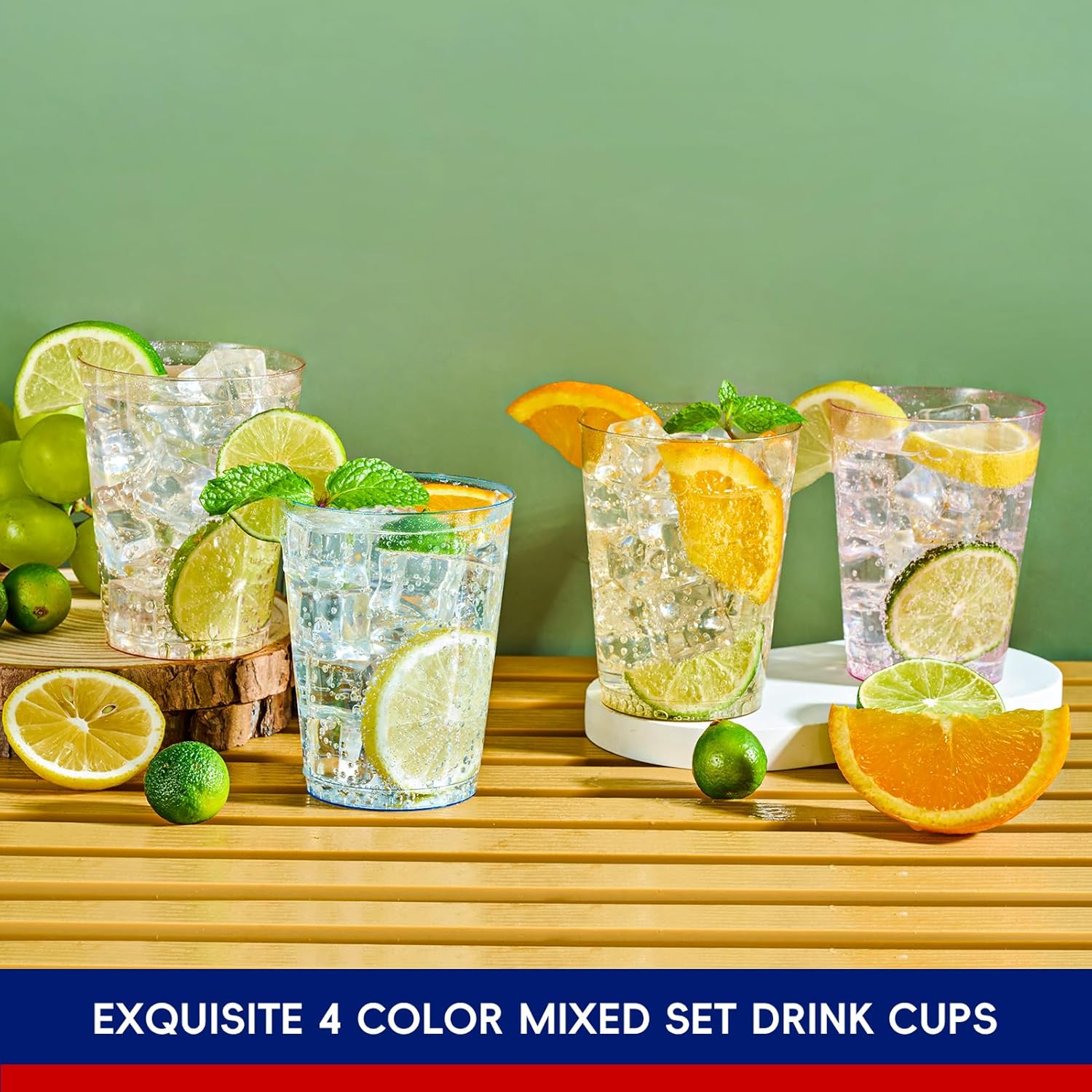 10 oz Bulk Glitter Cups | Plastic Party Cups for Milkshake, Iced Coffee, Ice Cream | Restaurant Supply - EWT