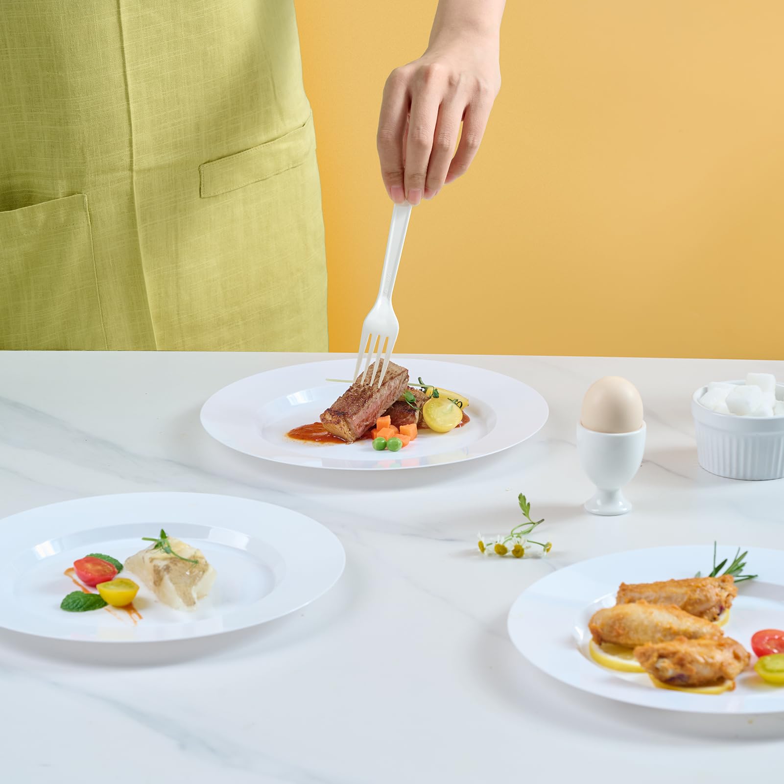 10In Bulk Plastic Plates | Disposable Plates for Burgers, Salads | BPA - Free | Restaurant Supply - EWT