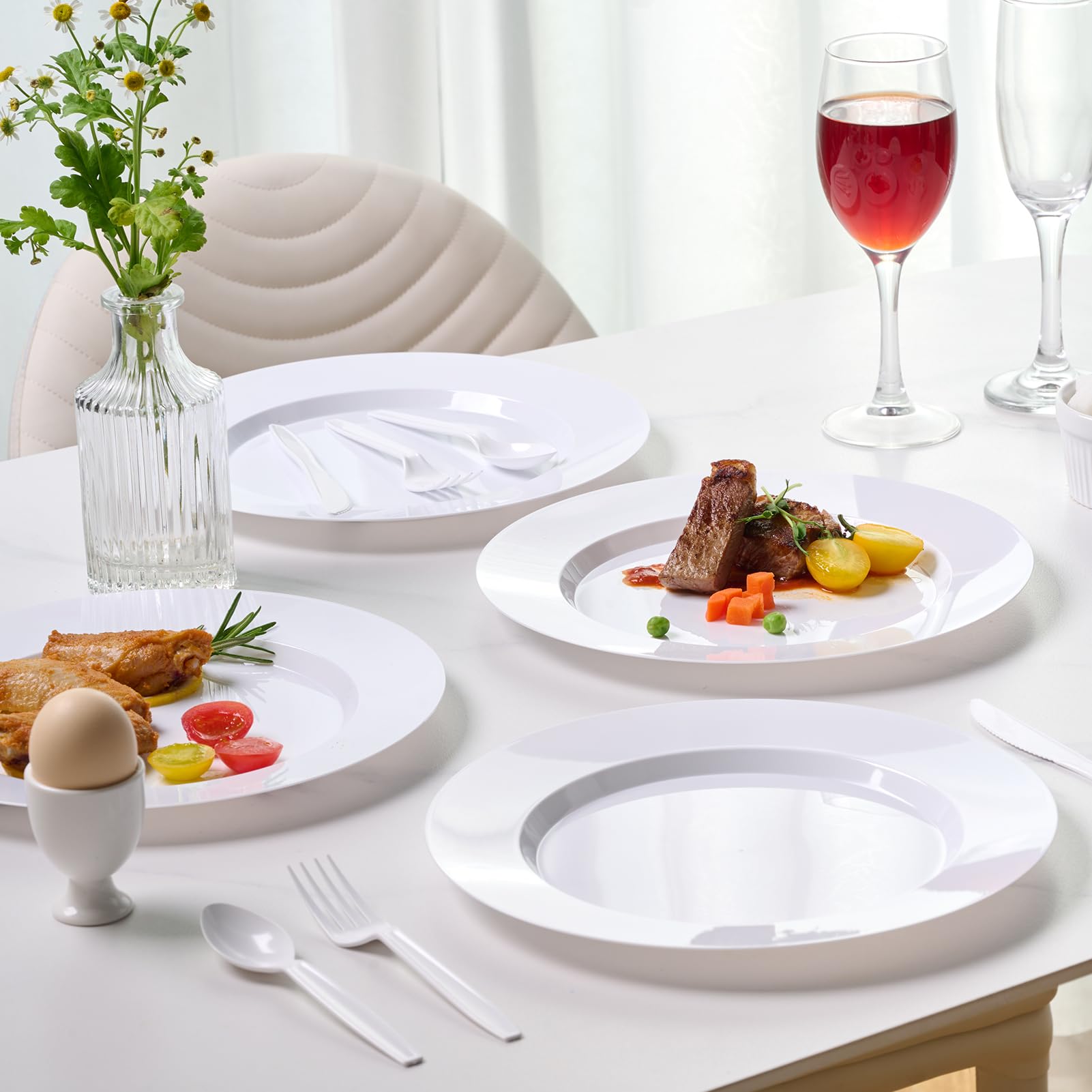 10In Bulk Plastic Plates | Disposable Plates for Burgers, Salads | BPA - Free | Restaurant Supply - EWT