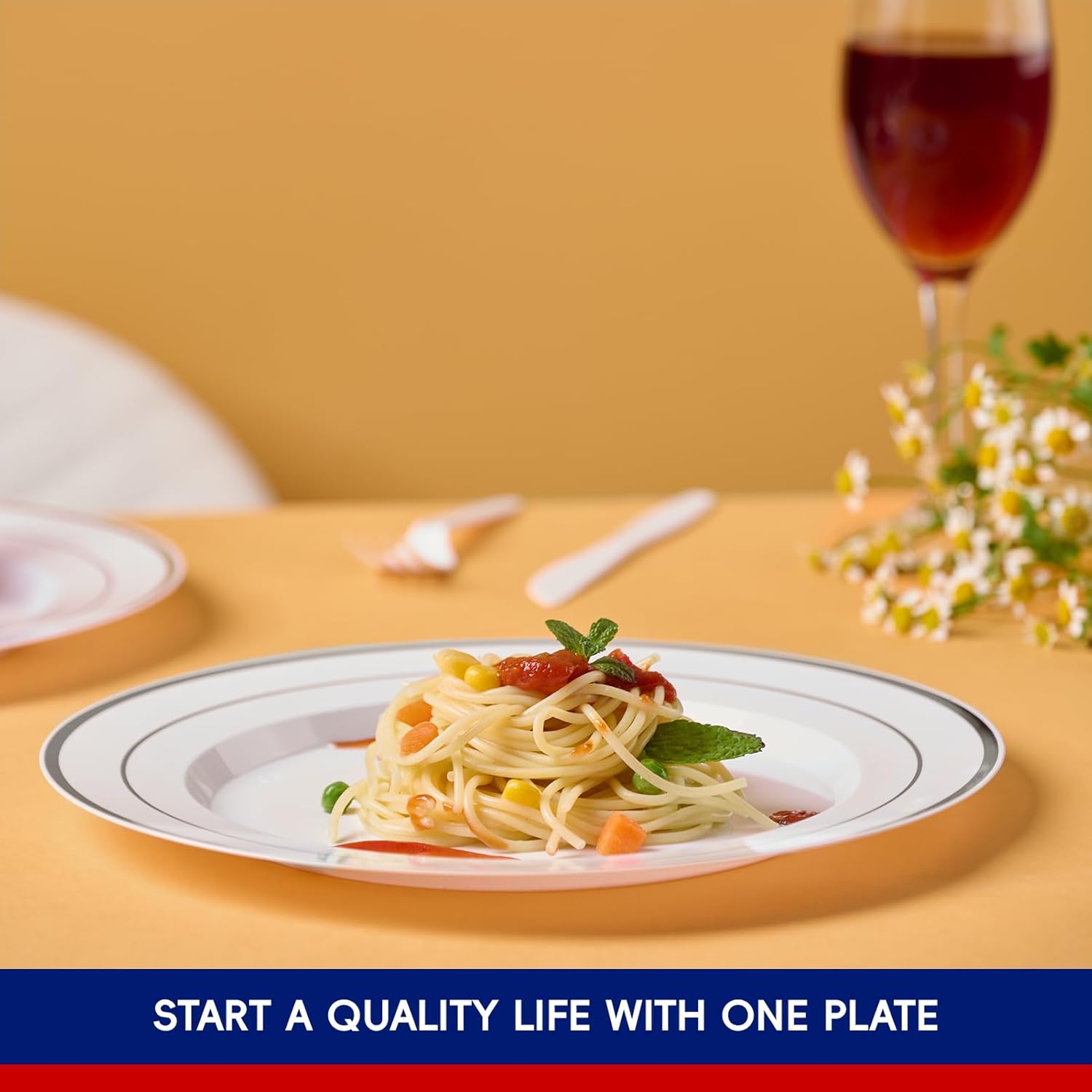 10in Bulk White Plastic Plates | Case Disposable Plates for Salads, Sandwiches, Desserts | BPA - Free | Restaurant Supply - EWT