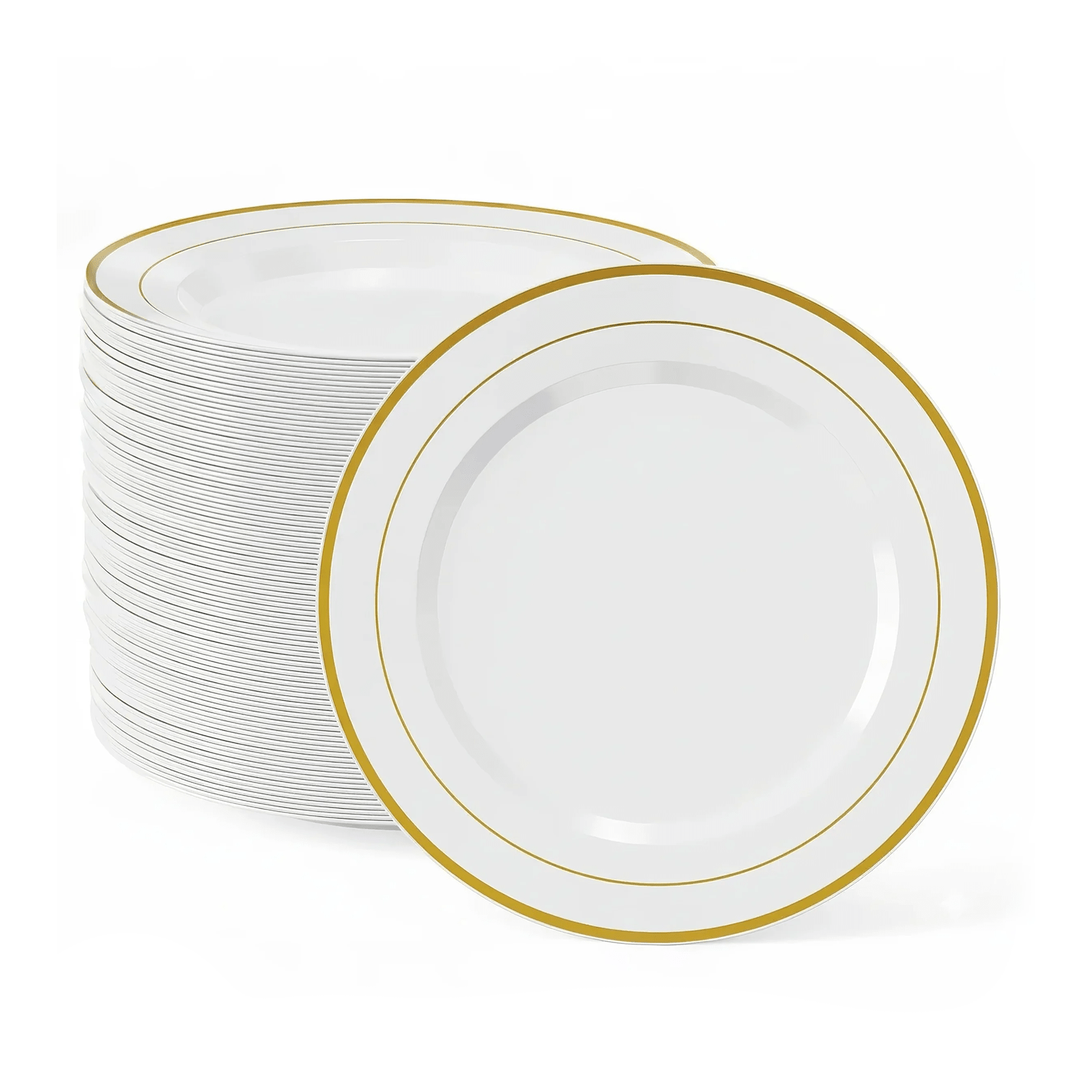 10in Bulk White Plastic Plates | Hard Plastic Dinnerware for Cakes, Salads, Sandwiches | BPA - Free | Restaurant Supply - EWT