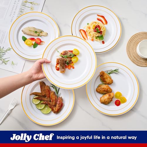 10in Bulk White Plastic Plates | Hard Plastic Dinnerware for Cakes, Salads, Sandwiches | BPA - Free | Restaurant Supply - EWT