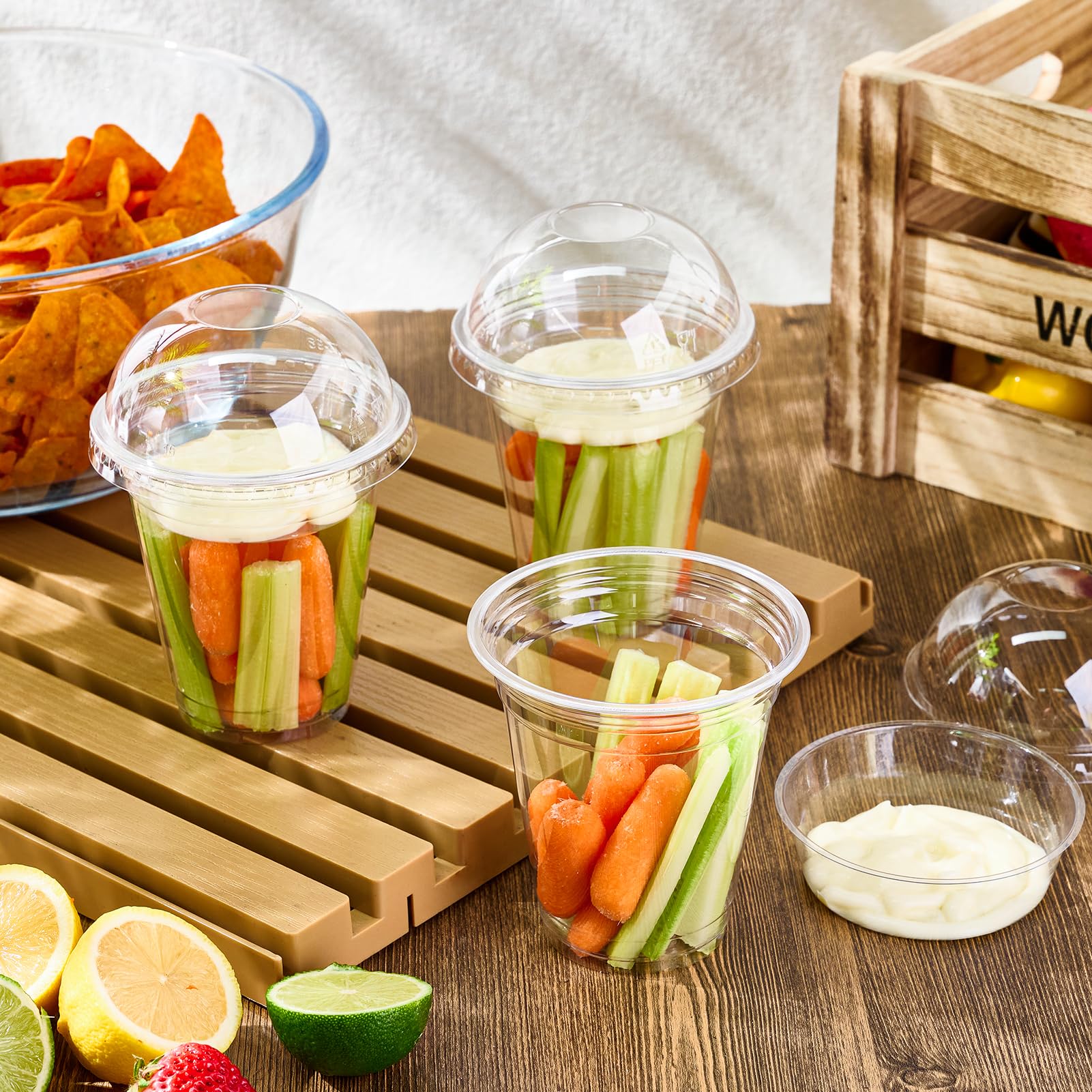 12 oz Bulk Parfait Cups | Plastic Serving Cups for Yogurt, Granola, Pudding | BPA Free | Restaurant Supply - EWT