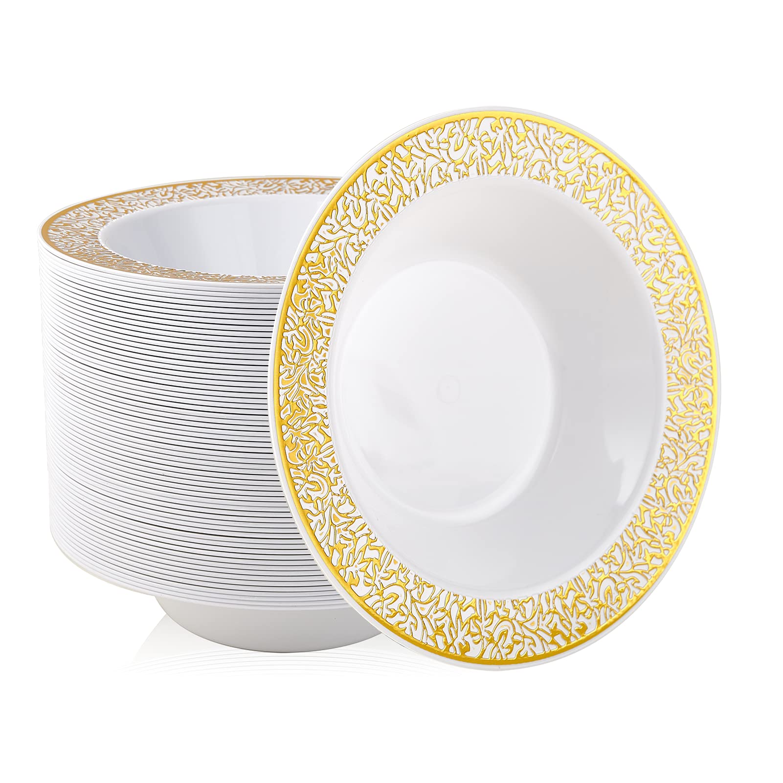12 oz Bulk Plastic Bowls | Disposable Bowls for Soup, Salad, Dessert | BPA Free | Restaurant Supply - EWT