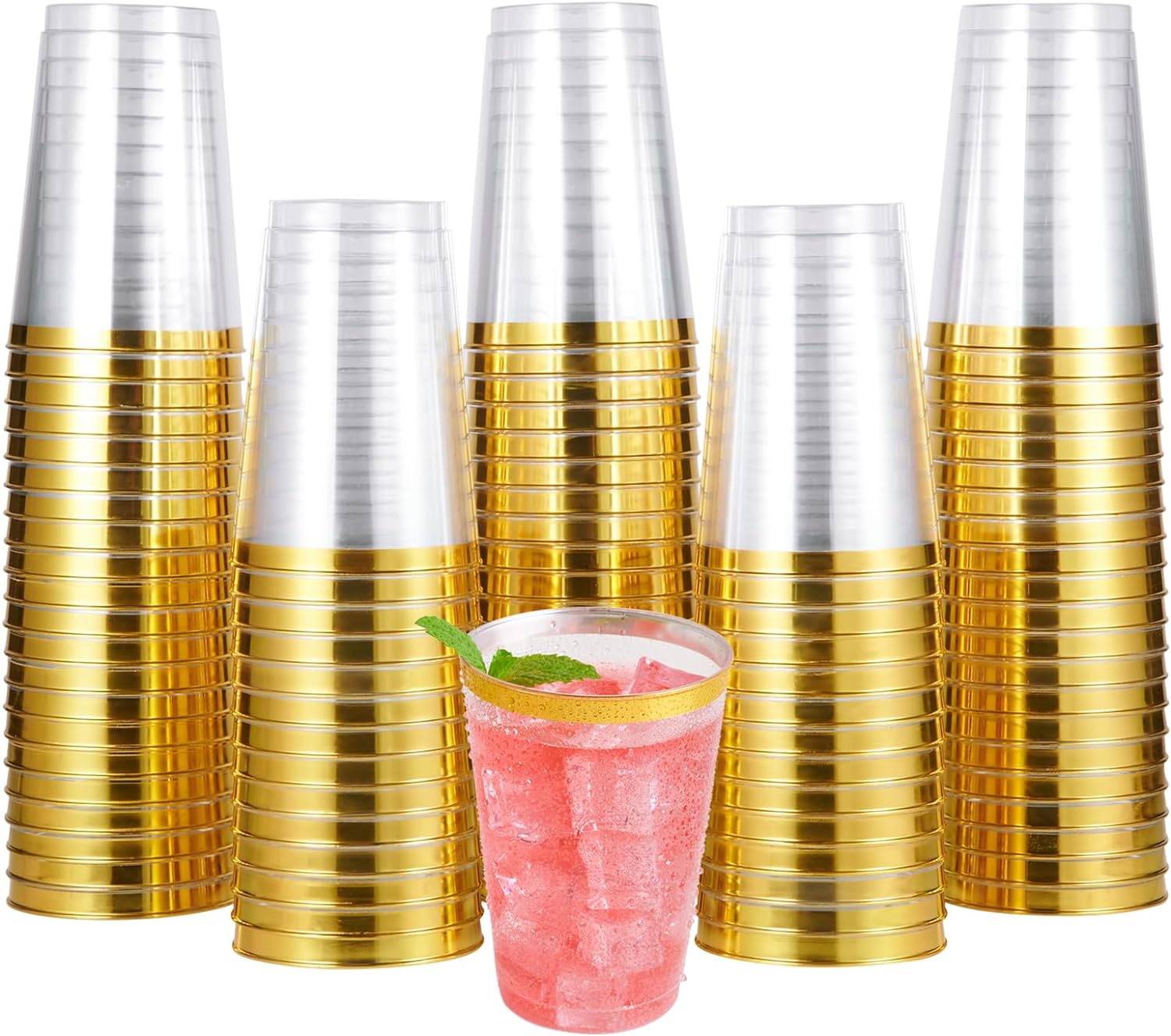 12oz Bulk Beer Cups | Disposable Tumblers for Iced Tea, Smoothies, Bubble Boba Tea | Durable Polystyrene | Restaurant Supply - EWT
