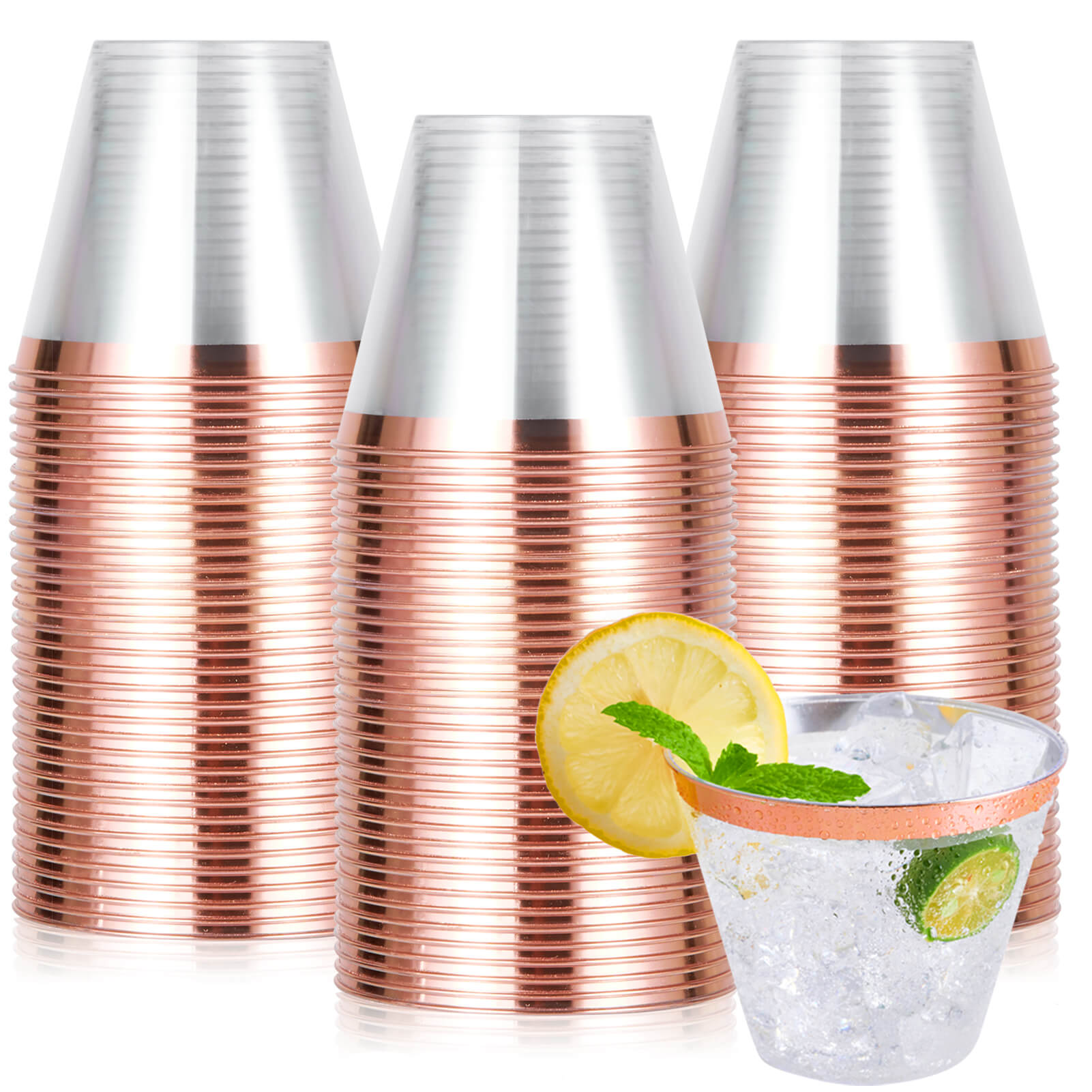 12oz Bulk Plastic Cups | Clear Disposable Tumblers for Milkshake, Iced Coffee, Smoothies, Bubble Boba Tea | Restaurant Supply - EWT