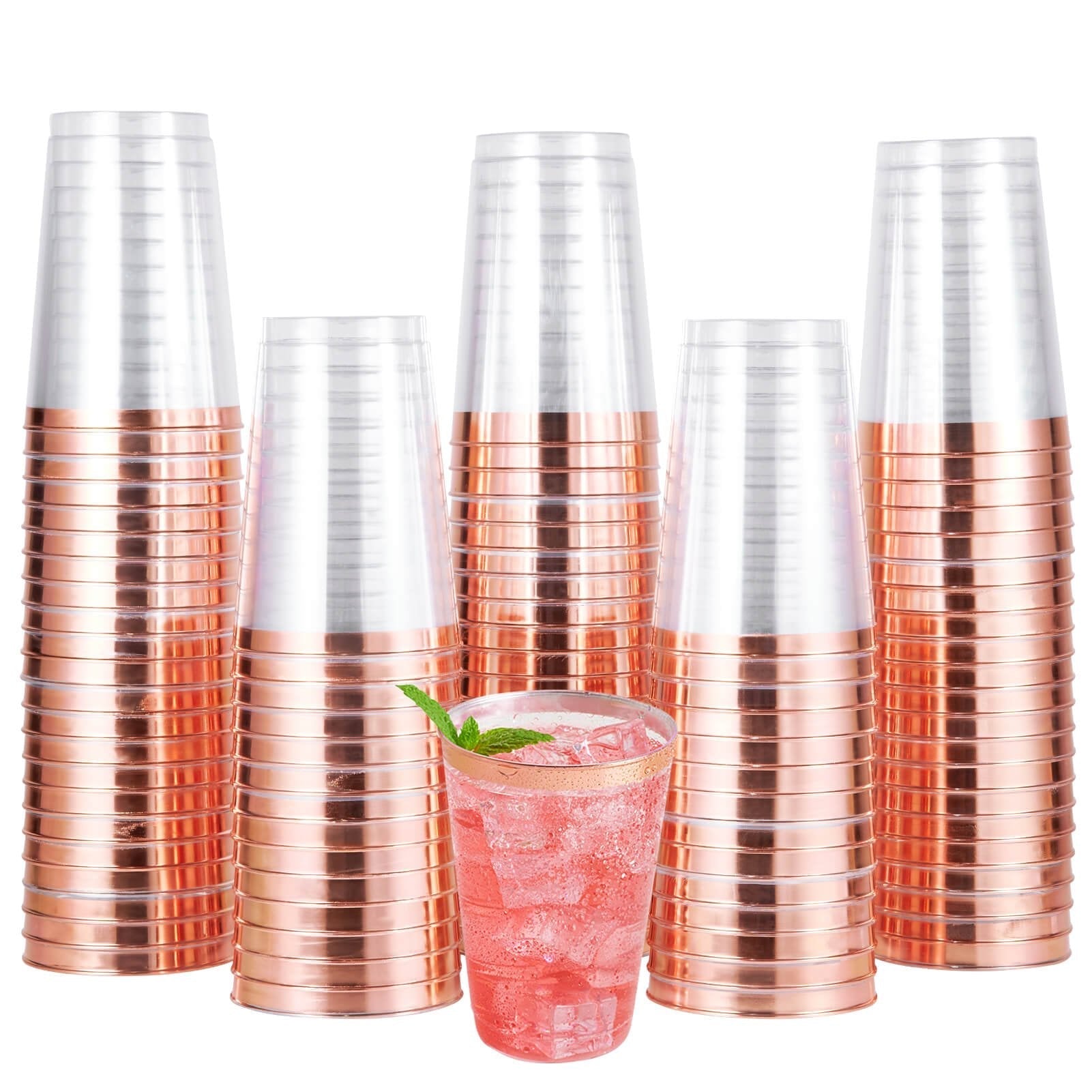 12oz Bulk Plastic Cups | Clear Disposable Tumblers for Milkshake, Iced Coffee, Smoothies, Bubble Boba Tea | Restaurant Supply - EWT