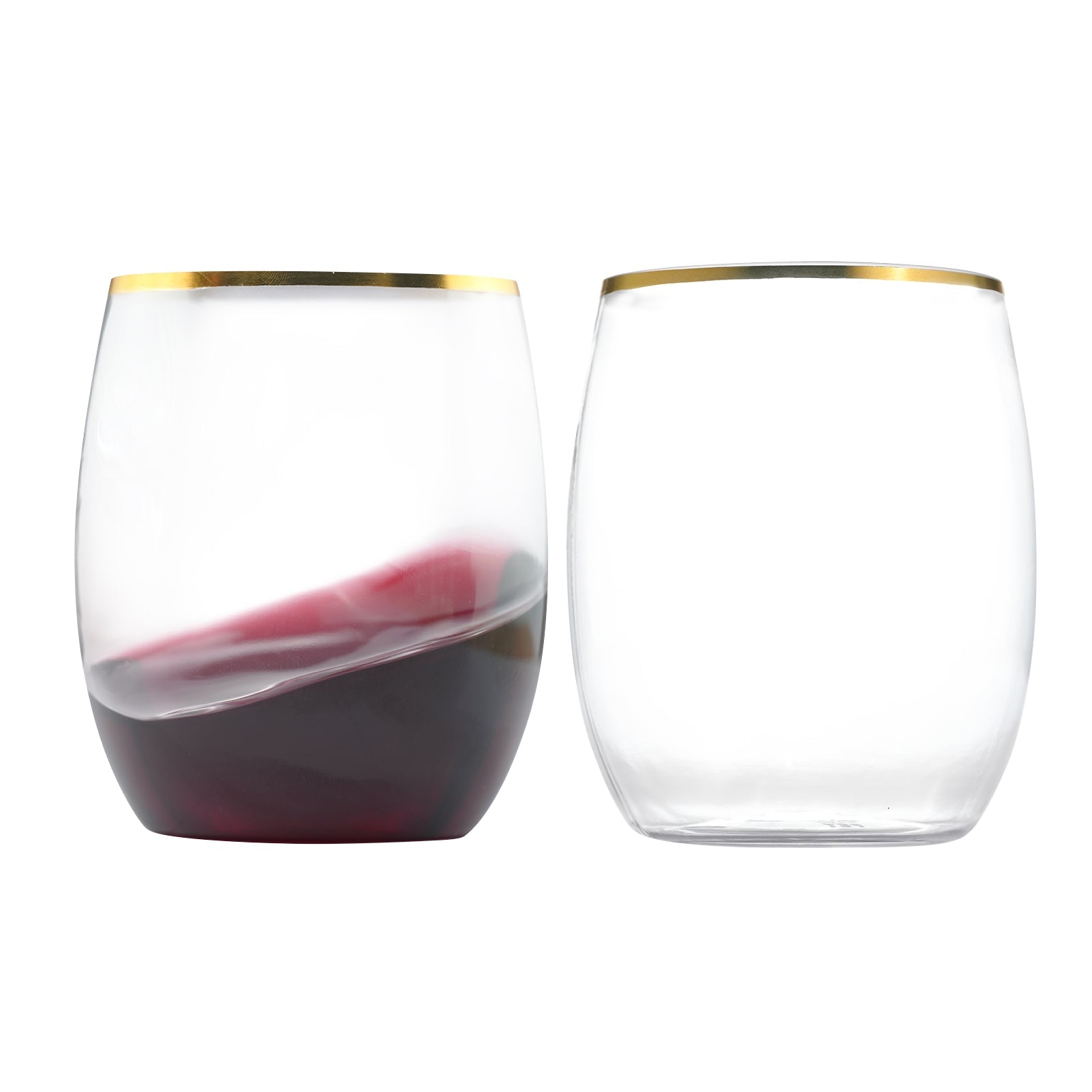 12oz Bulk Plastic Wine Glasses | Stemless Wine Cups for Wine, Champagne | Bpa - Free, Recyclable | Restaurant Supply - EWT