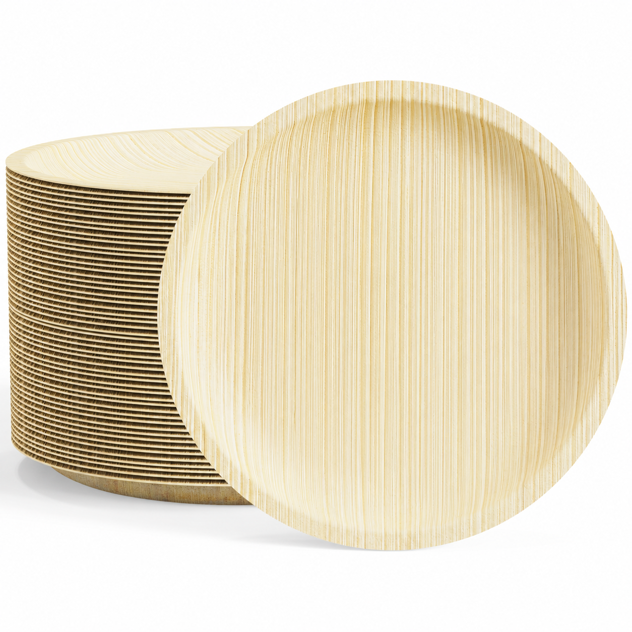Premium 7.5in/10in Round Heavy-Duty Palm Leaf Plates｜Toxin-Free, Plastic-Free ｜Perfect for Weddings & Bridal Showers