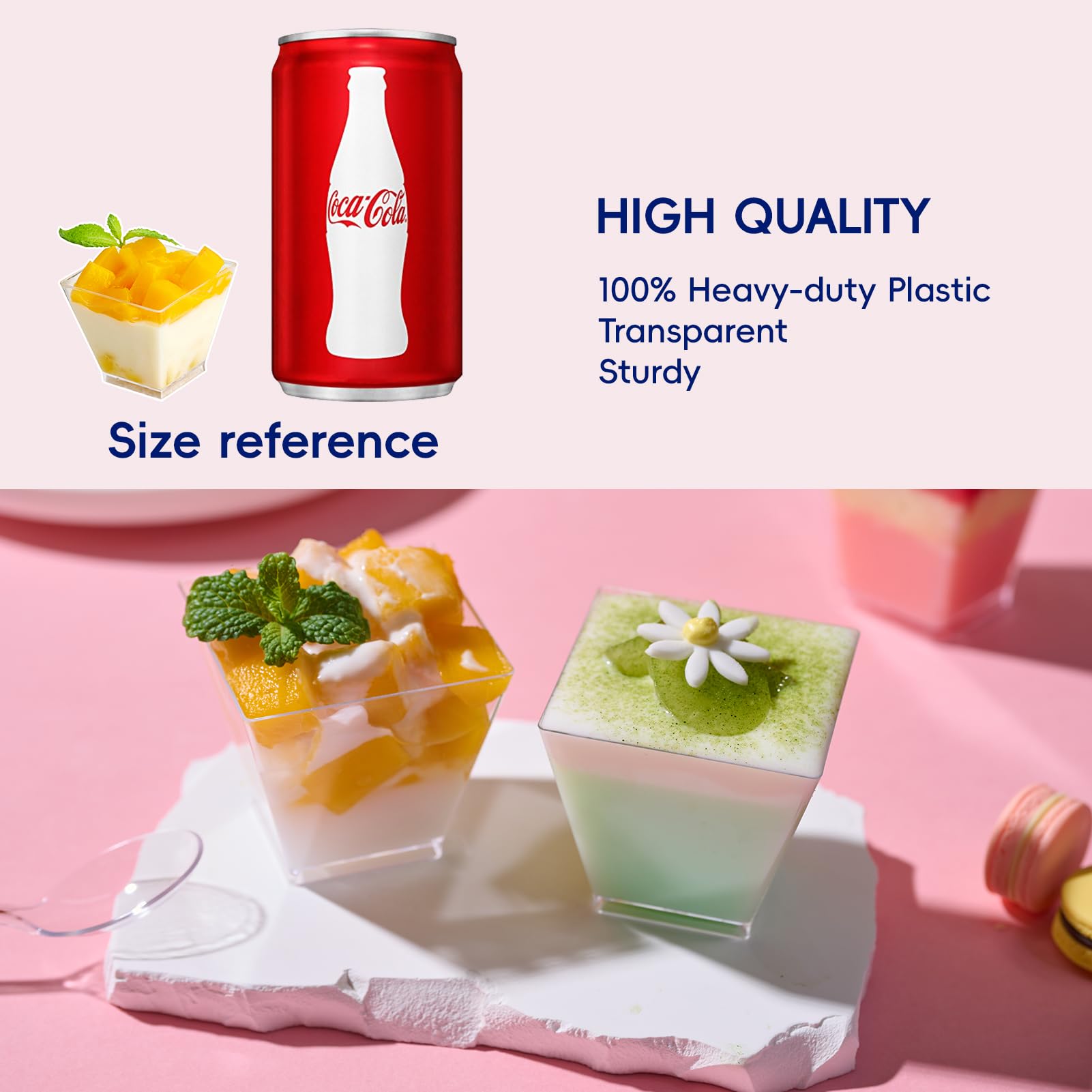 2oz/3oz Bulk Dessert Cups | Plastic Parfait Cups for Mousses, Puddings | Safe Material | Restaurant Supply - EWT