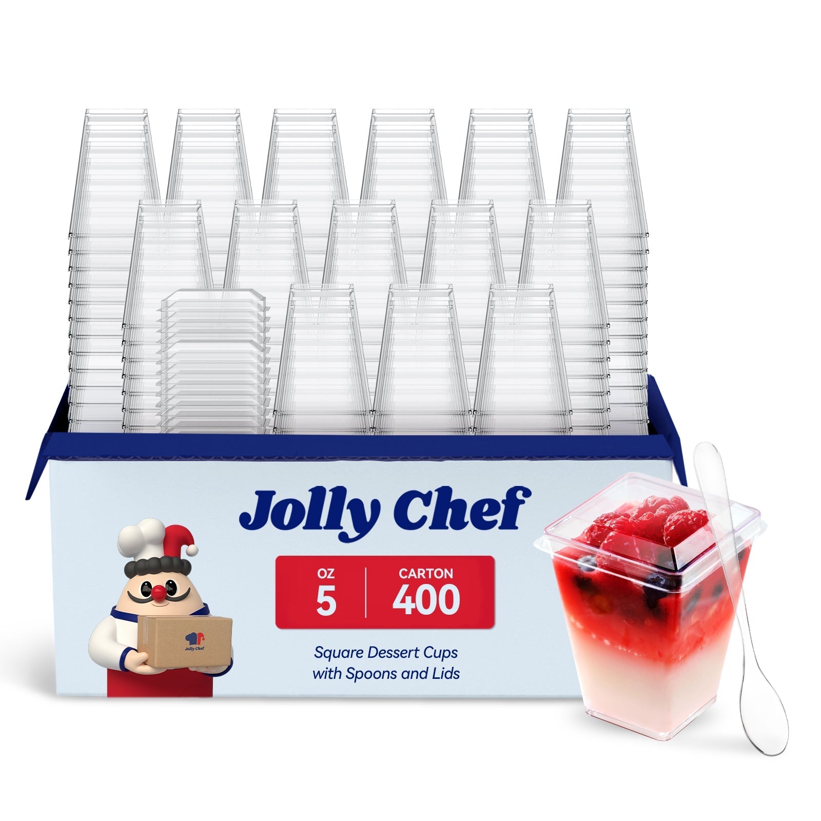 2oz/3oz/5oz Bulk Dessert Cups | Parfait Cups for Mousses, Puddings | Safe Plastic | Bakery Supply Case - EWT