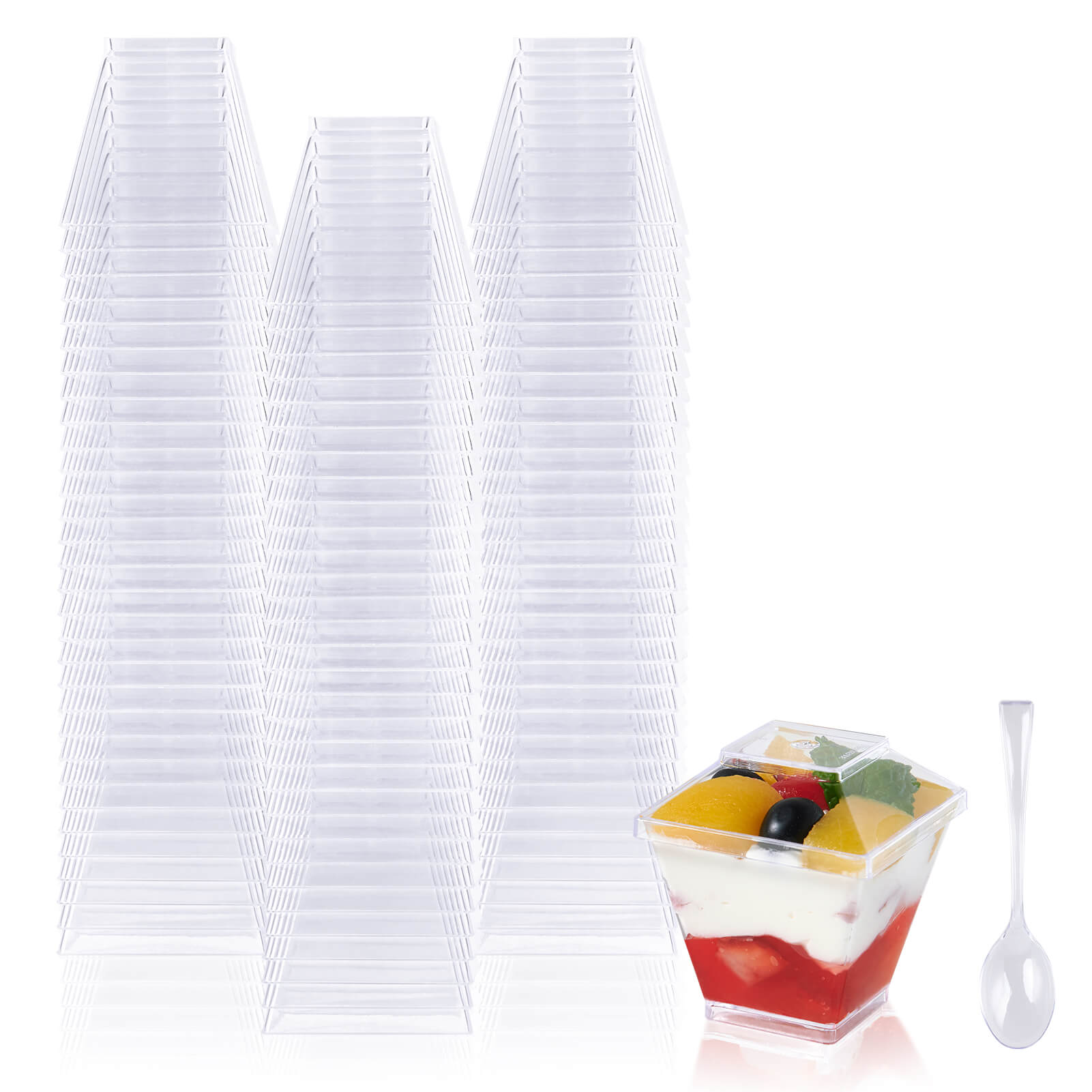2oz/3oz/5oz Bulk Dessert Cups | Parfait Cups for Mousses, Puddings | Safe Plastic | Bakery Supply Case - EWT