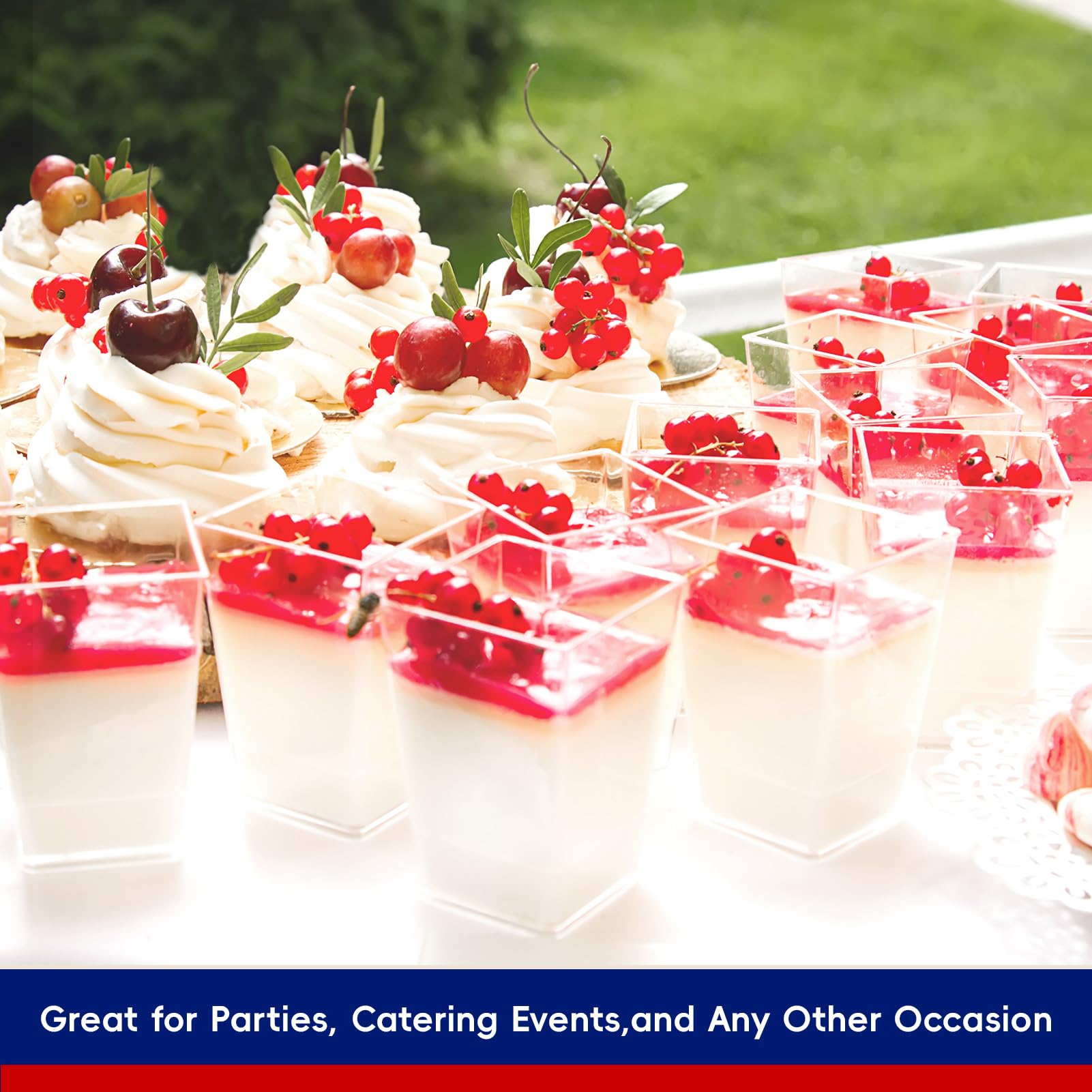 2oz/3oz/5oz Bulk Dessert Cups | Parfait Cups for Mousses, Puddings | Safe Plastic | Bakery Supply Case - EWT