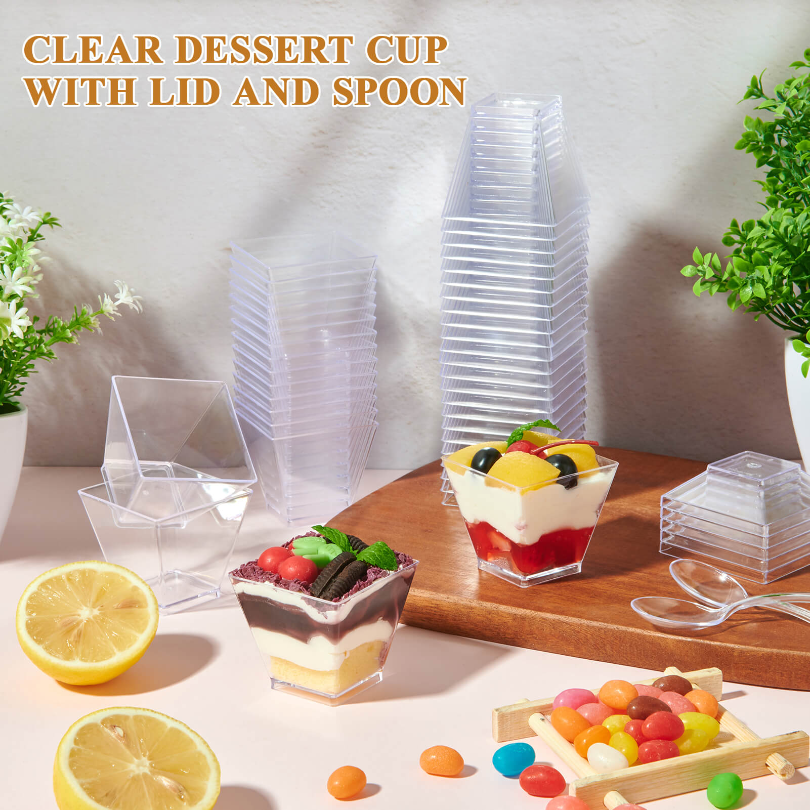 2oz/3oz/5oz Bulk Dessert Cups | Parfait Cups for Mousses, Puddings | Safe Plastic | Bakery Supply Case - EWT