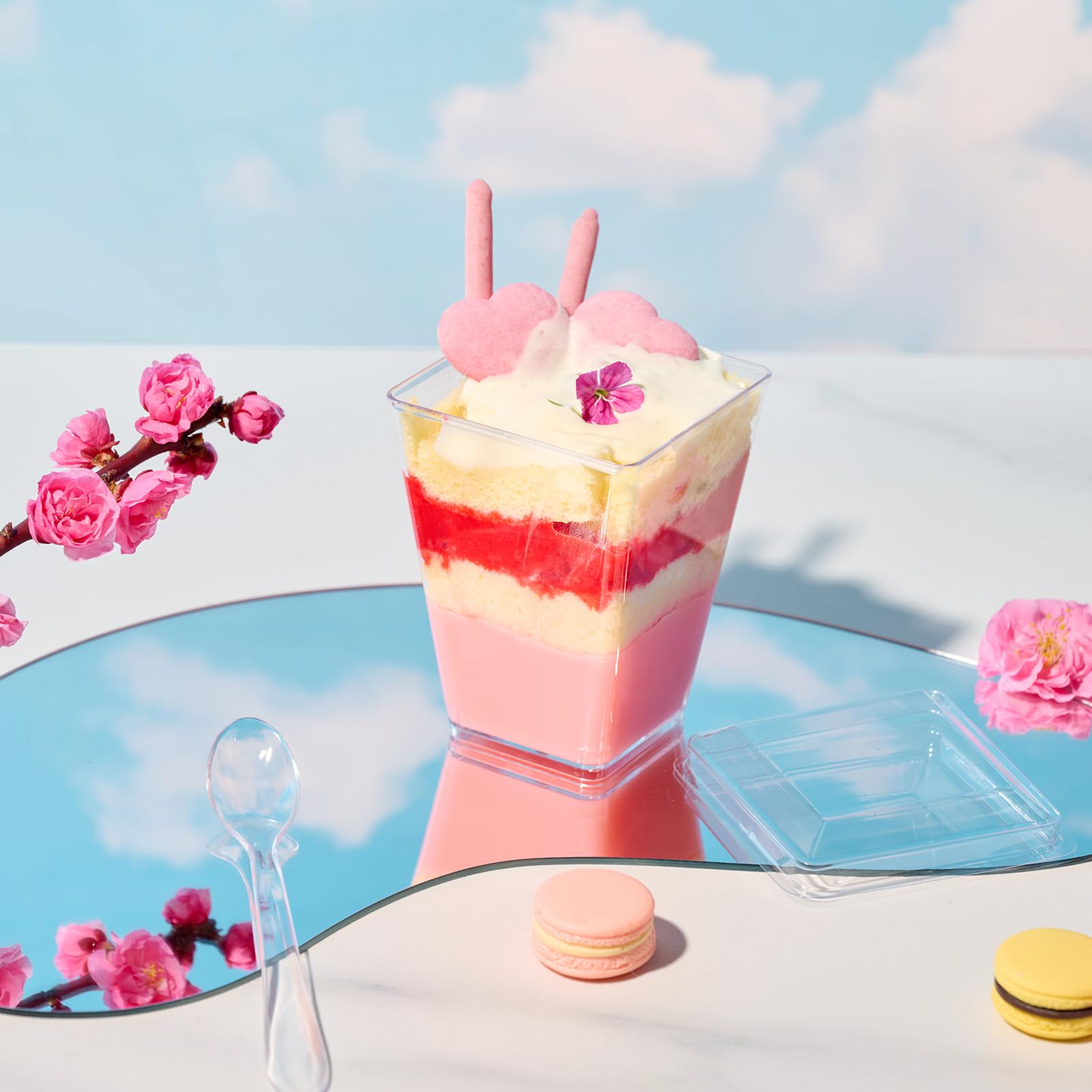 2oz/3oz/5oz Bulk Dessert Cups | Parfait Cups for Mousses, Puddings | Safe Plastic | Bakery Supply Case - EWT