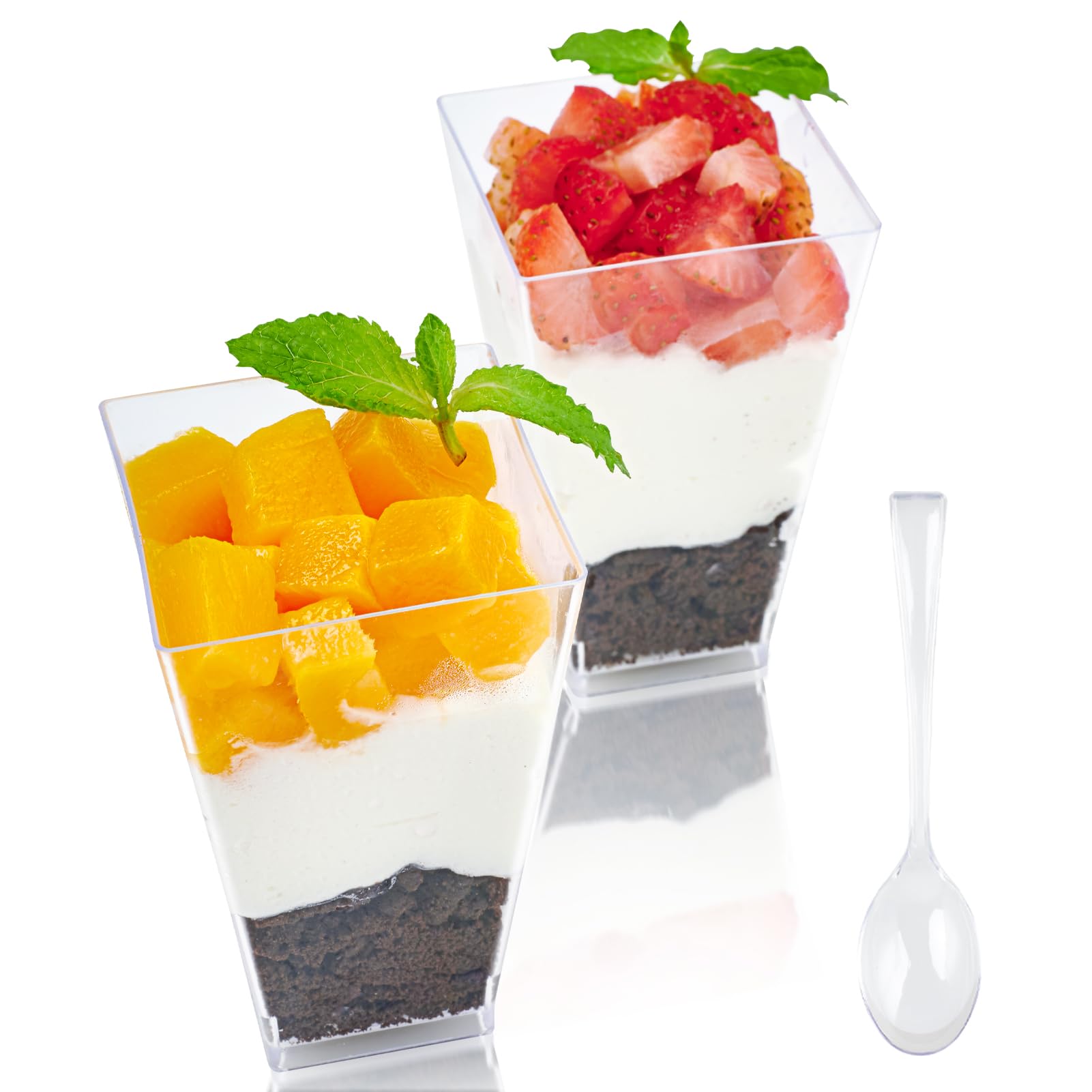 2oz/3oz/5oz Bulk Dessert Cups | Parfait Cups for Mousses, Puddings | Safe Plastic | Bakery Supply Case - EWT
