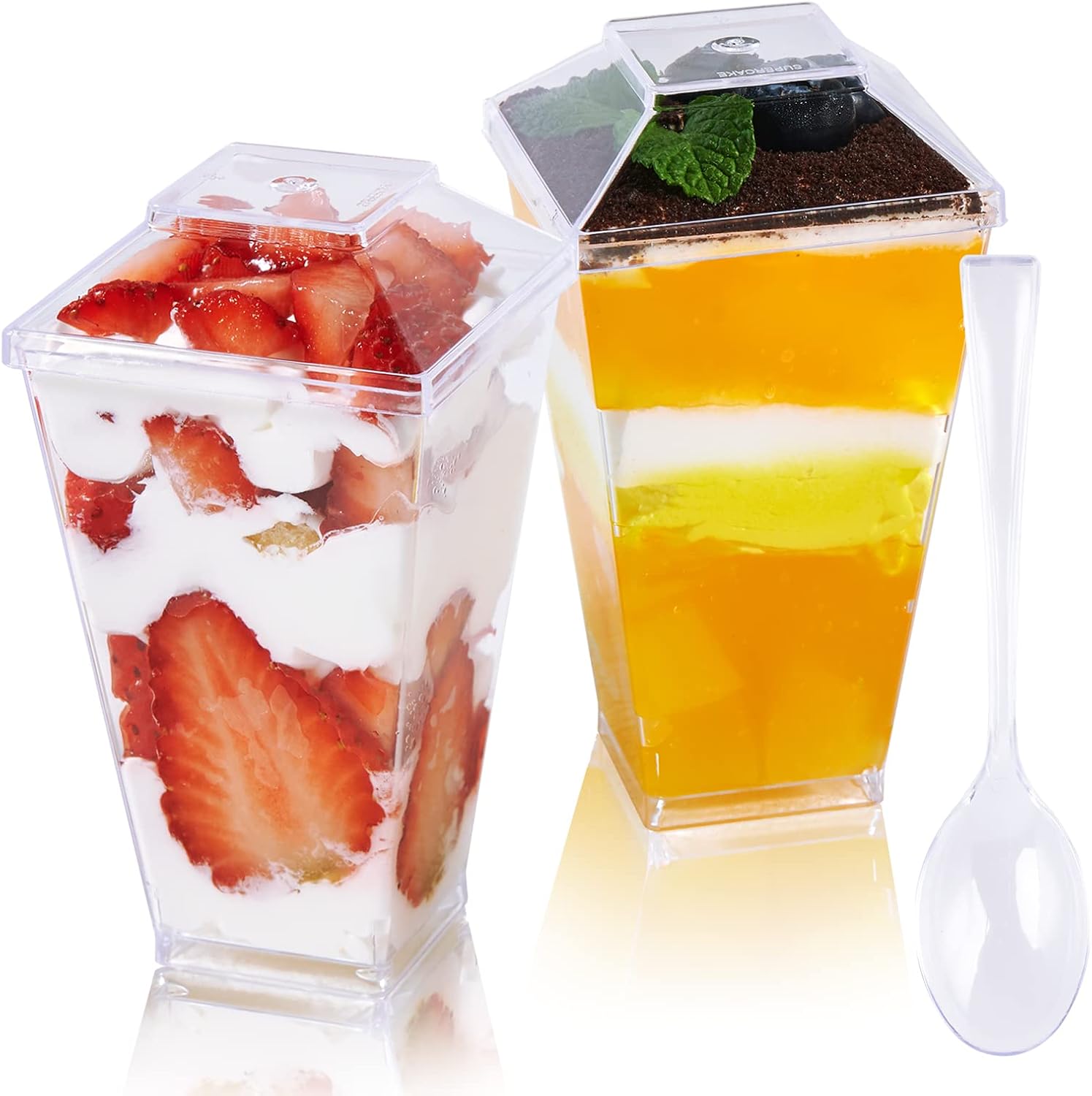 2oz/3oz/5oz Bulk Dessert Cups | Parfait Cups for Mousses, Puddings | Safe Plastic | Bakery Supply Case - EWT
