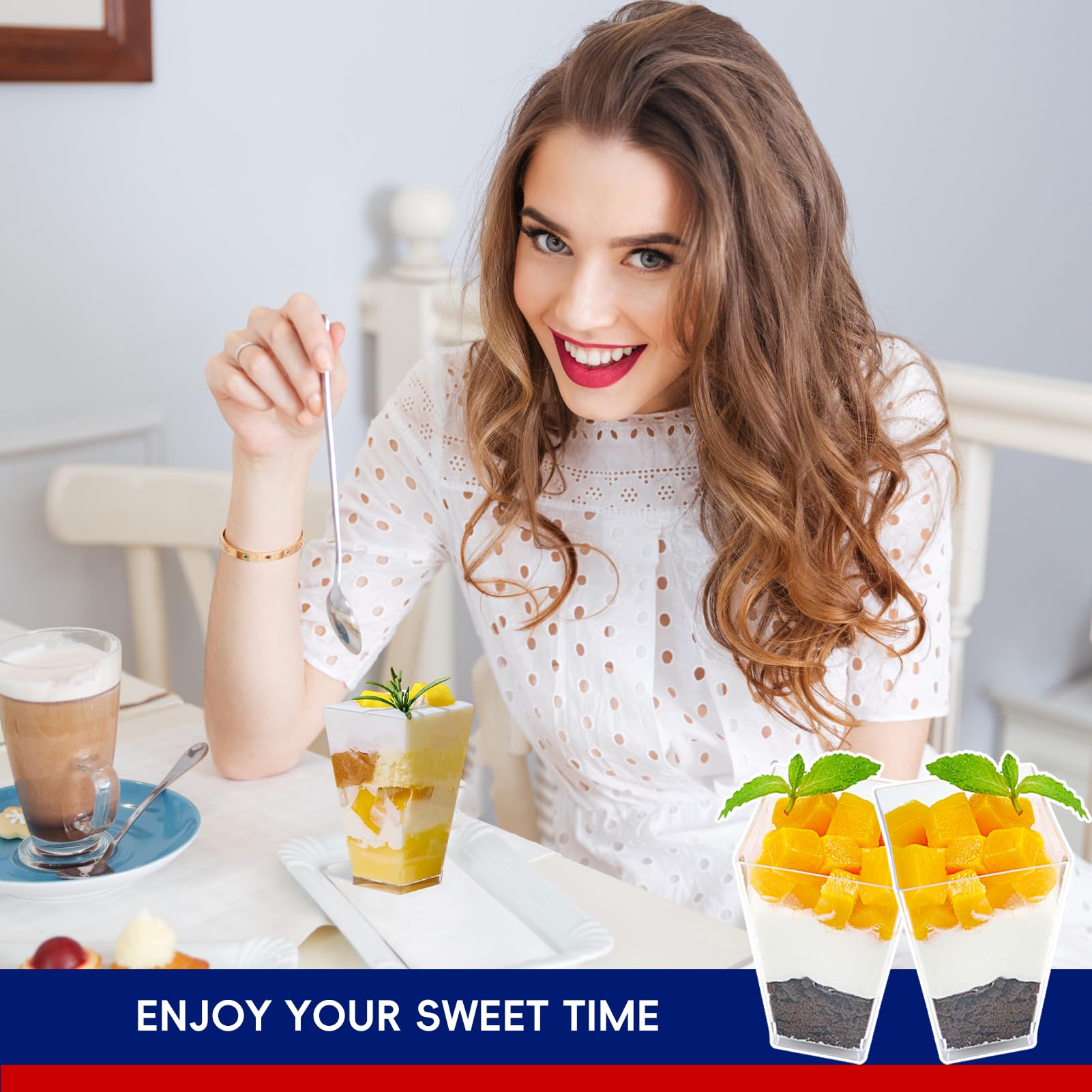 2oz/3oz/5oz Bulk Dessert Cups | Parfait Cups for Mousses, Puddings | Safe Plastic | Bakery Supply Case - EWT