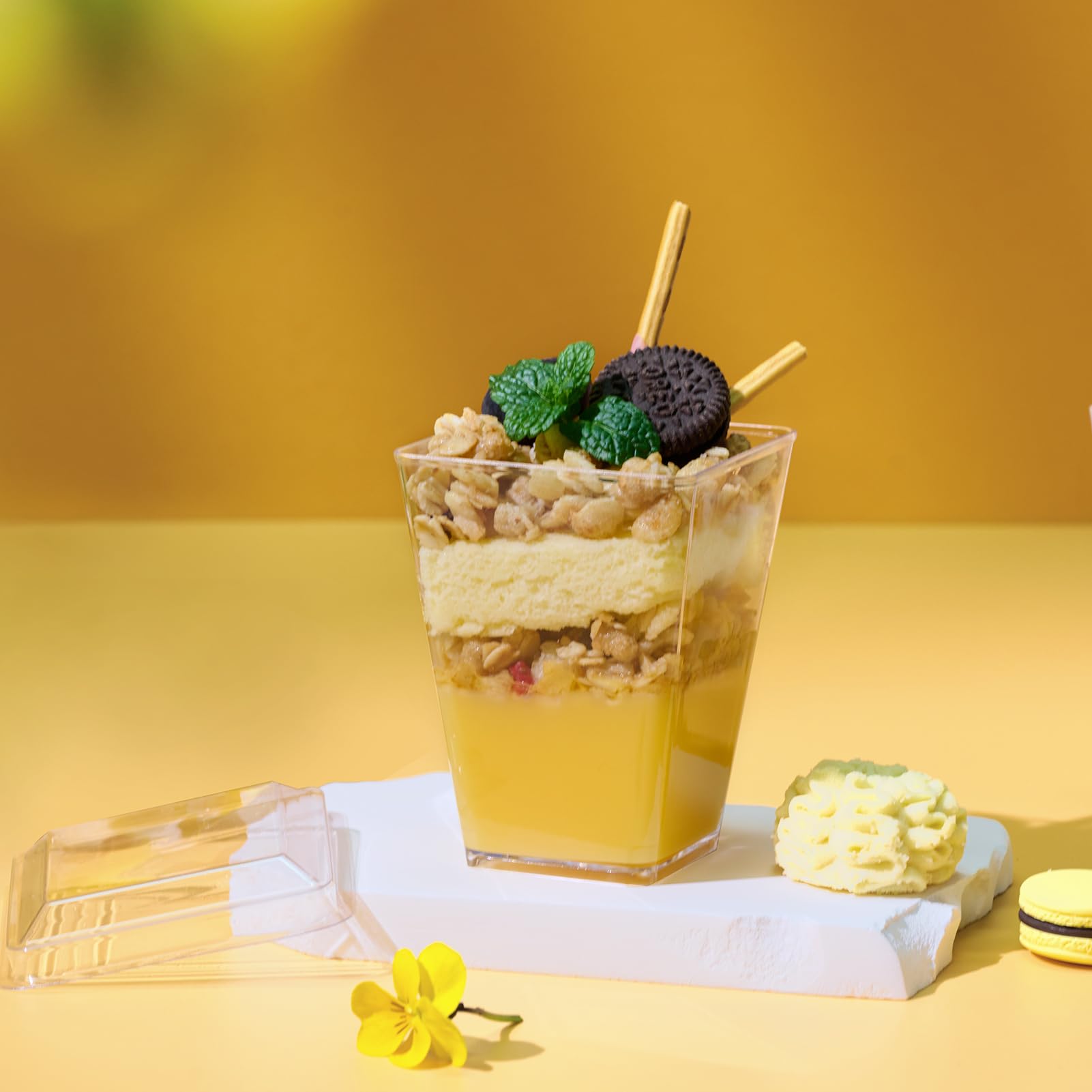 2oz/3oz/5oz Bulk Dessert Cups | Parfait Cups for Mousses, Puddings | Safe Plastic | Bakery Supply Case - EWT