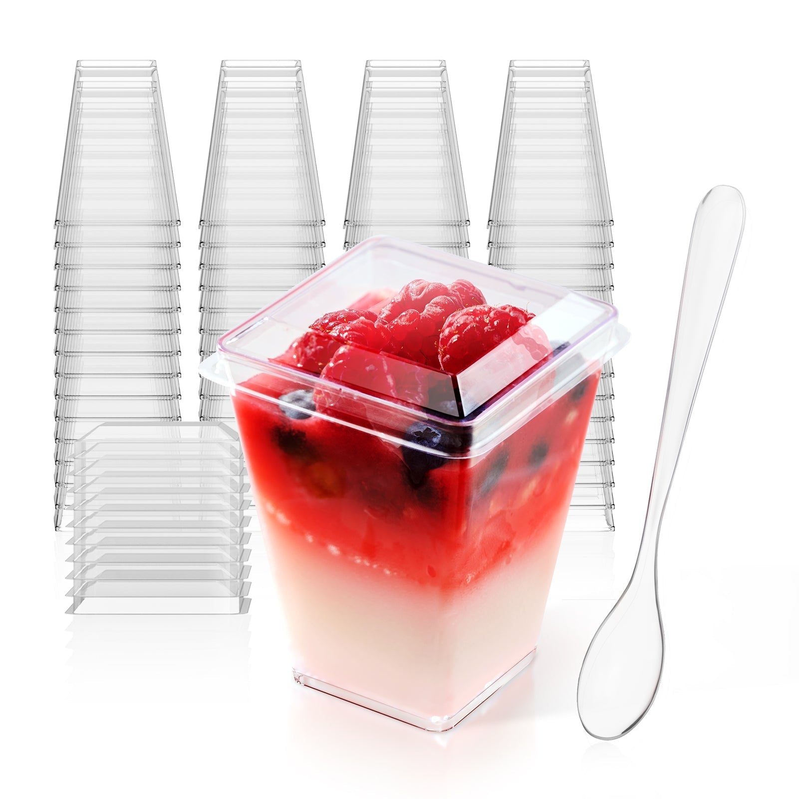 2oz/3oz/5oz Bulk Dessert Cups | Parfait Cups for Mousses, Puddings | Safe Plastic | Bakery Supply Case - EWT
