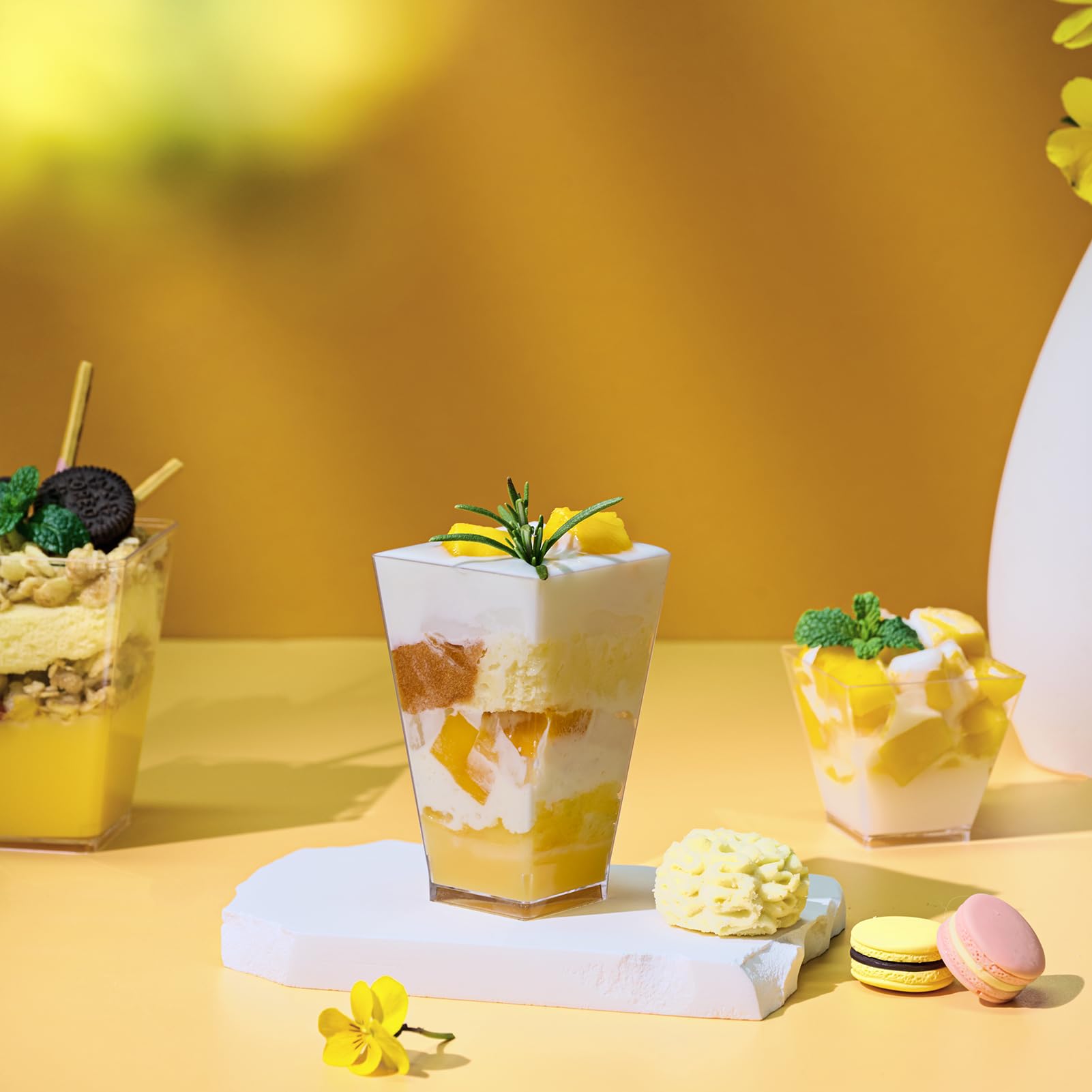 2oz/3oz/5oz Bulk Dessert Cups | Parfait Cups for Mousses, Puddings | Safe Plastic | Bakery Supply Case - EWT