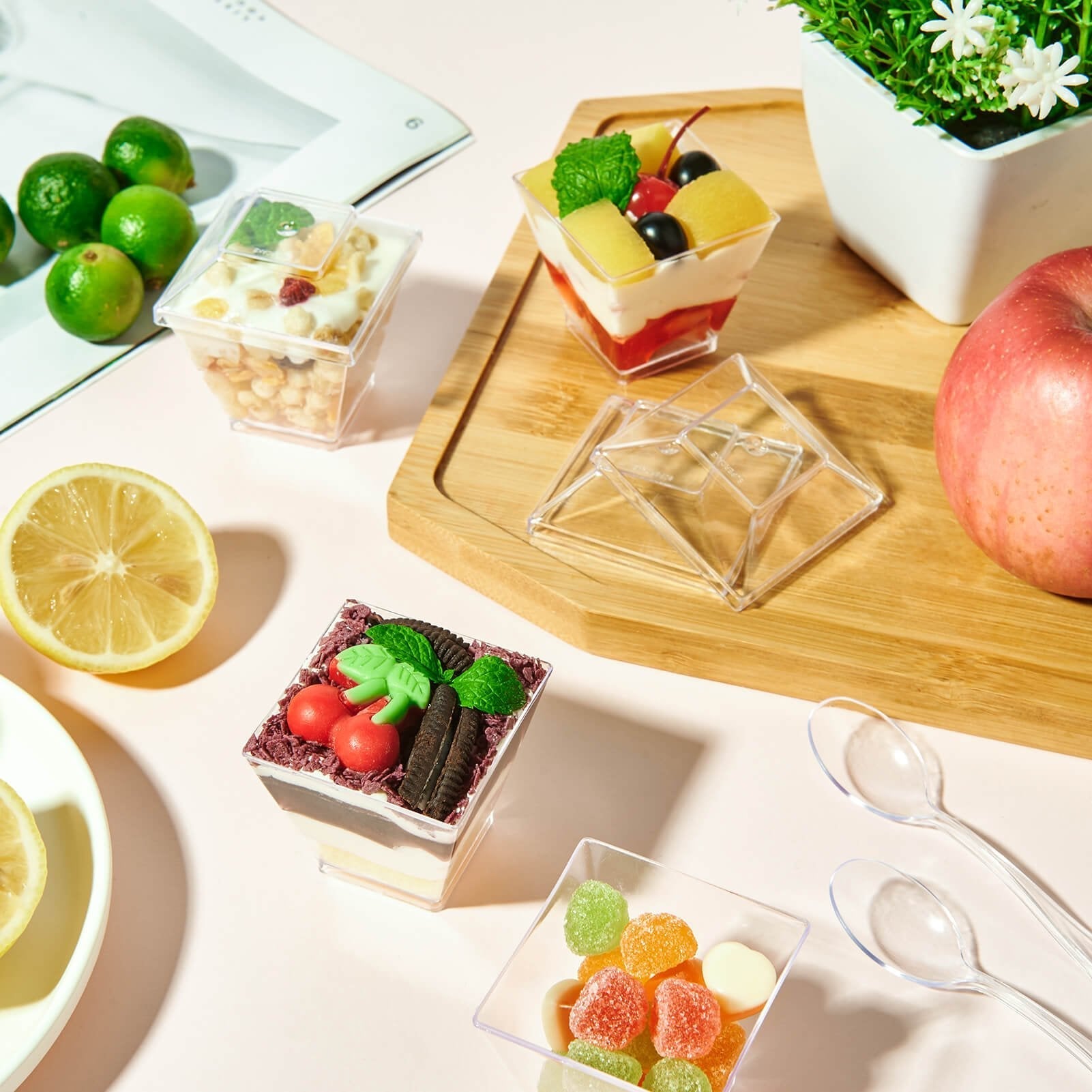 2oz/3oz/5oz Bulk Dessert Cups | Parfait Cups for Mousses, Puddings | Safe Plastic | Bakery Supply Case - EWT