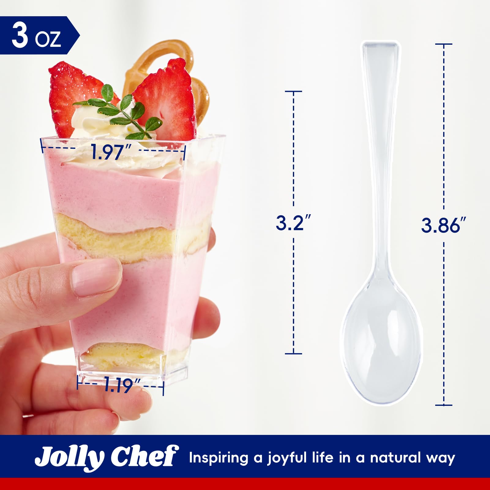 2oz/3oz/5oz Bulk Dessert Cups | Parfait Cups for Mousses, Puddings | Safe Plastic | Bakery Supply Case - EWT