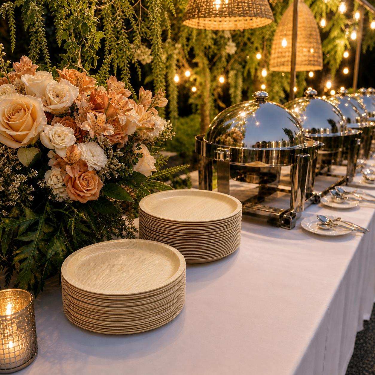 Premium 7.5in/10in Round Heavy-Duty Palm Leaf Plates｜Toxin-Free, Plastic-Free ｜Perfect for Weddings & Bridal Showers