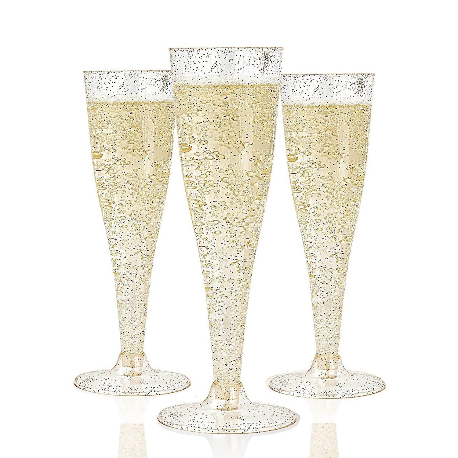 4.5 oz Bulk Plastic Champagne Flutes | Toasting Glasses for Sparkling Wine, Mimosas | Durable Heavy Duty | Restaurant Supply - EWT