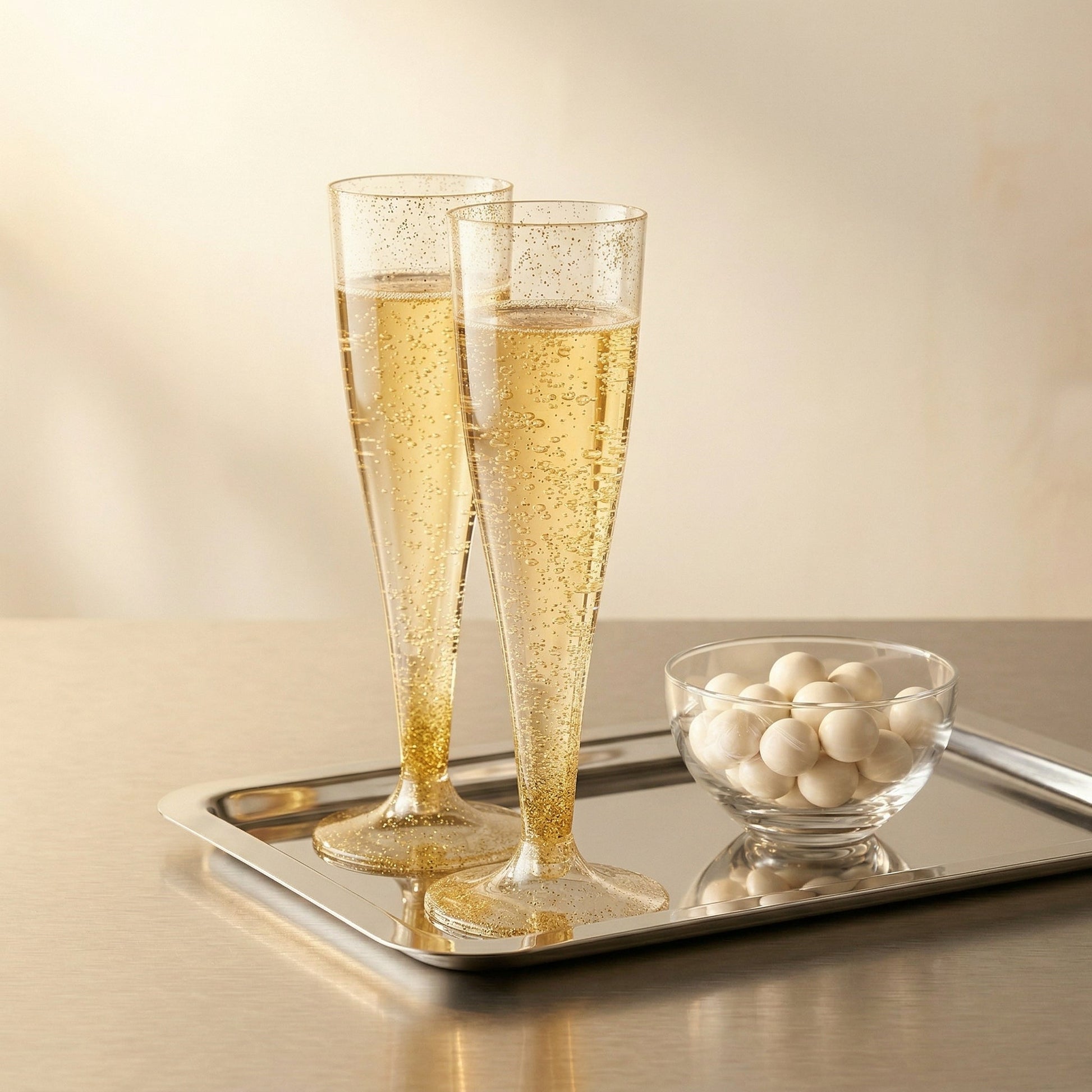 4.5 oz Bulk Plastic Champagne Flutes | Toasting Glasses for Sparkling Wine, Mimosas | Durable Heavy Duty | Restaurant Supply - EWT