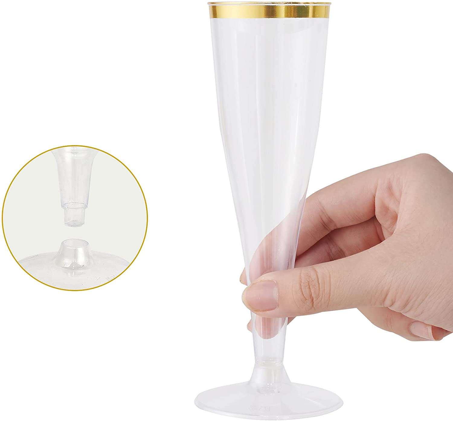 4.5oz Bulk Case Plastic Dessert Cups | Disposable Champagne Flutes for Mimosas, Sparkling Wine | Hard Plastic | Restaurant Supply - EWT