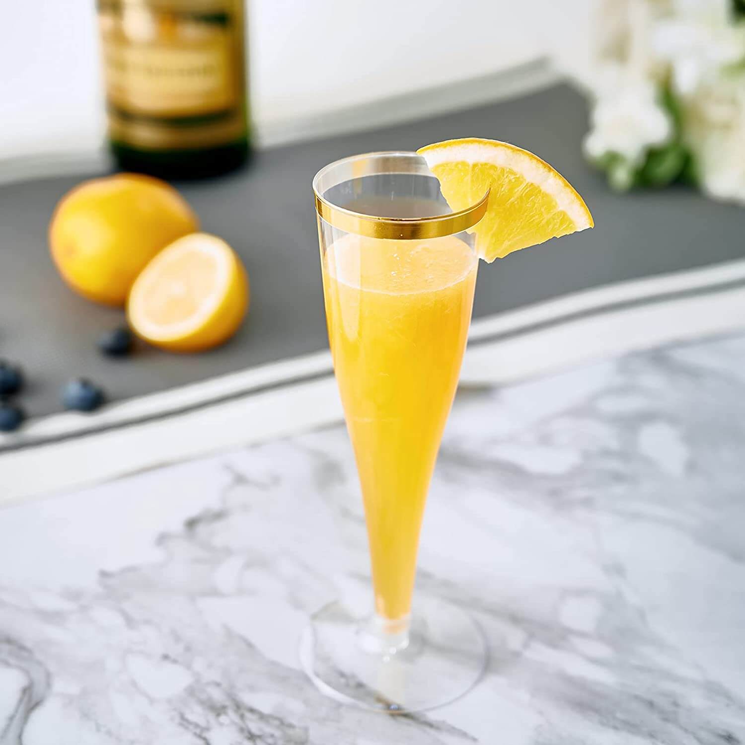 4.5oz Bulk Case Plastic Dessert Cups | Disposable Champagne Flutes for Mimosas, Sparkling Wine | Hard Plastic | Restaurant Supply - EWT