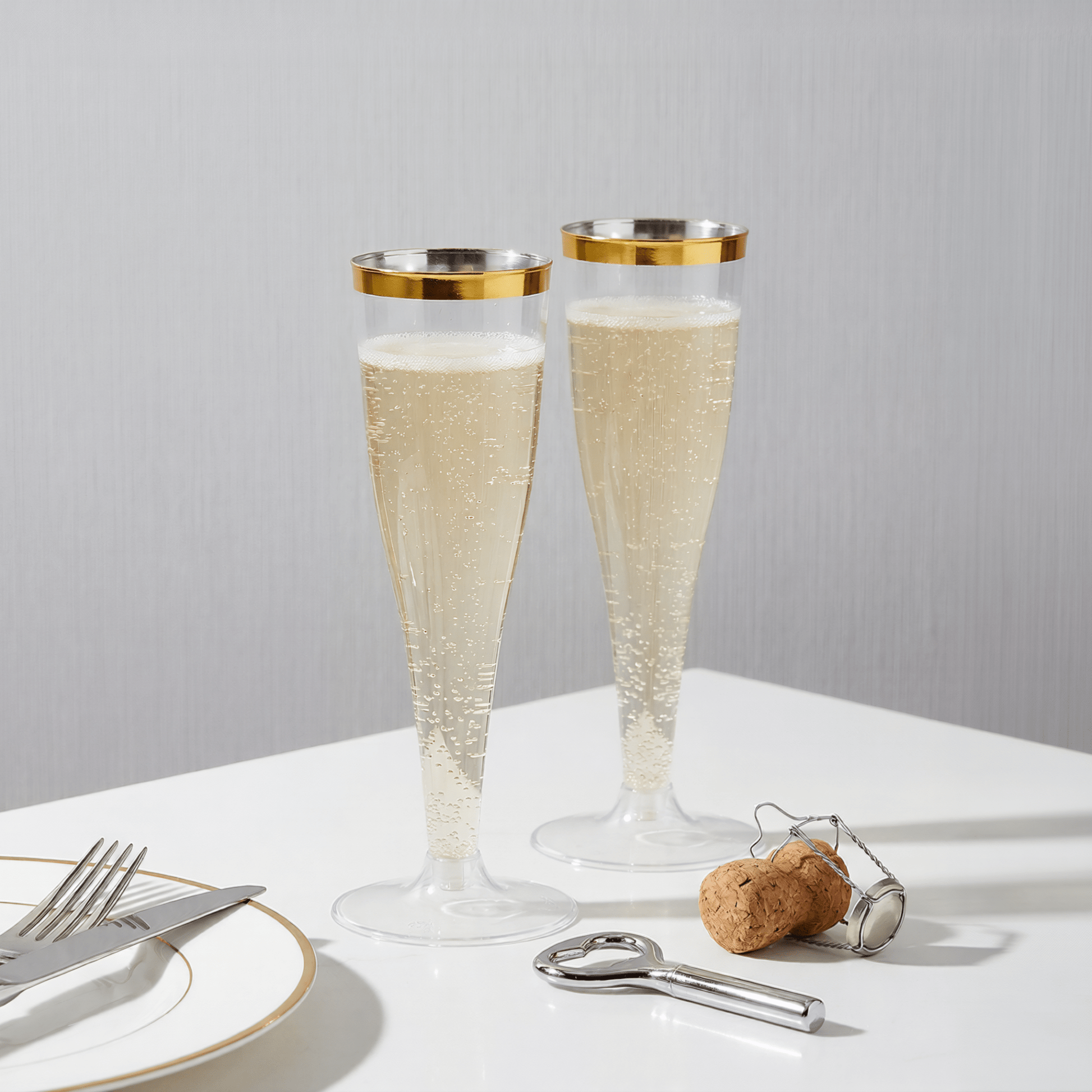 4.5oz Bulk Case Plastic Dessert Cups | Disposable Champagne Flutes for Mimosas, Sparkling Wine | Hard Plastic | Restaurant Supply - EWT