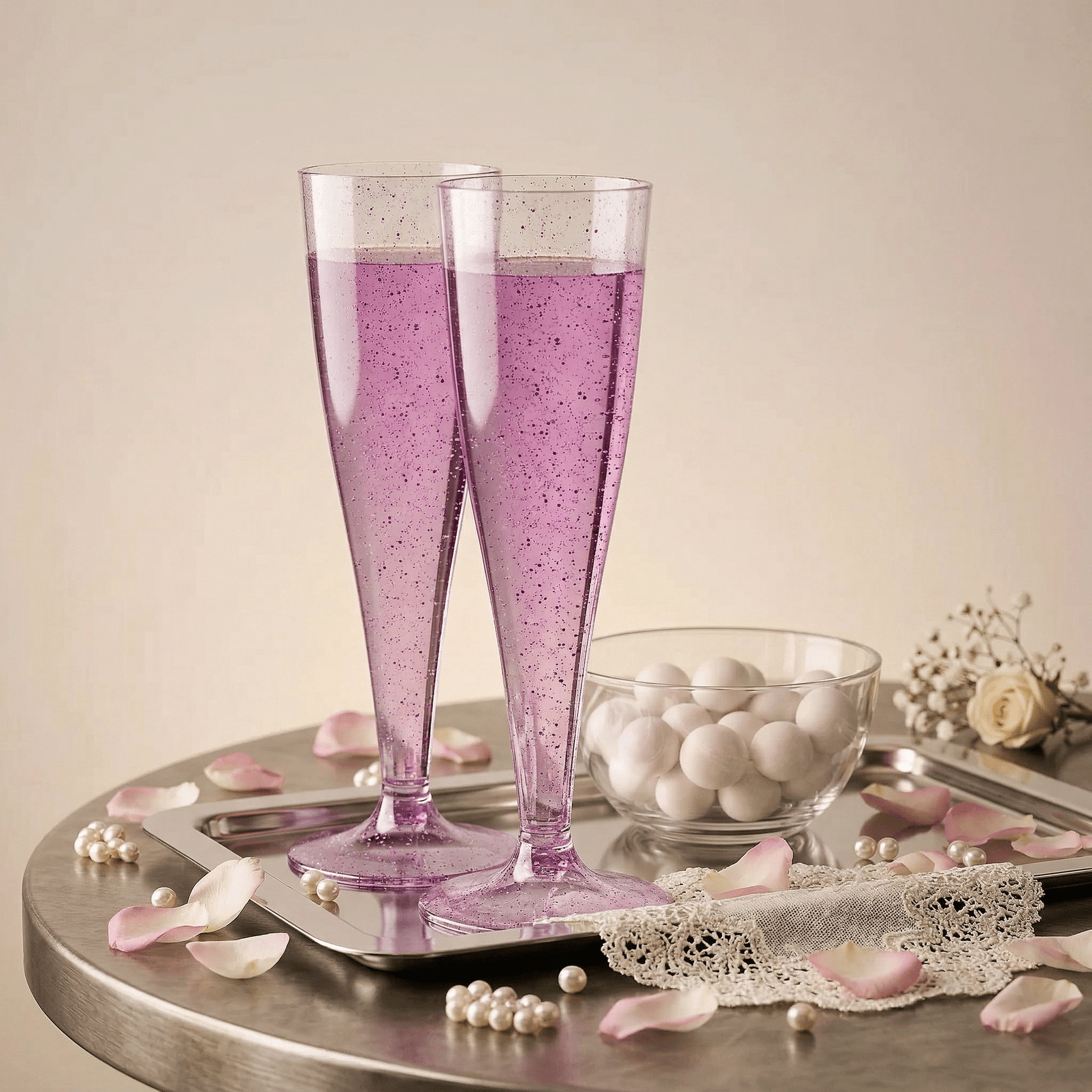 4.5oz Bulk Plastic Champagne Flutes | Case Toasting Glasses for Mimosas, Sparkling Wine | Disposable | Event Supply - EWT