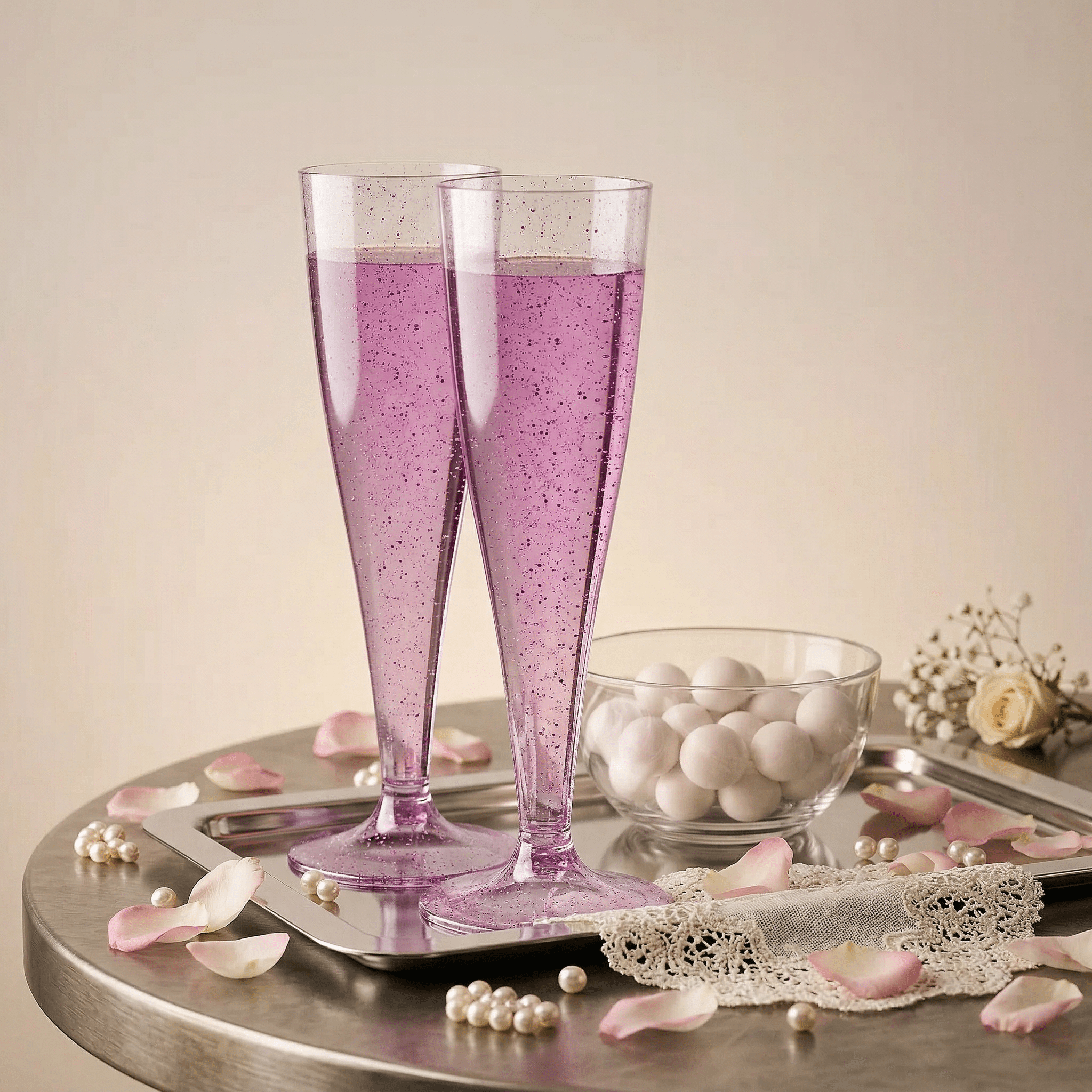 4.5oz Bulk Plastic Champagne Flutes | Case Toasting Glasses for Mimosas, Sparkling Wine | Disposable | Event Supply - EWT