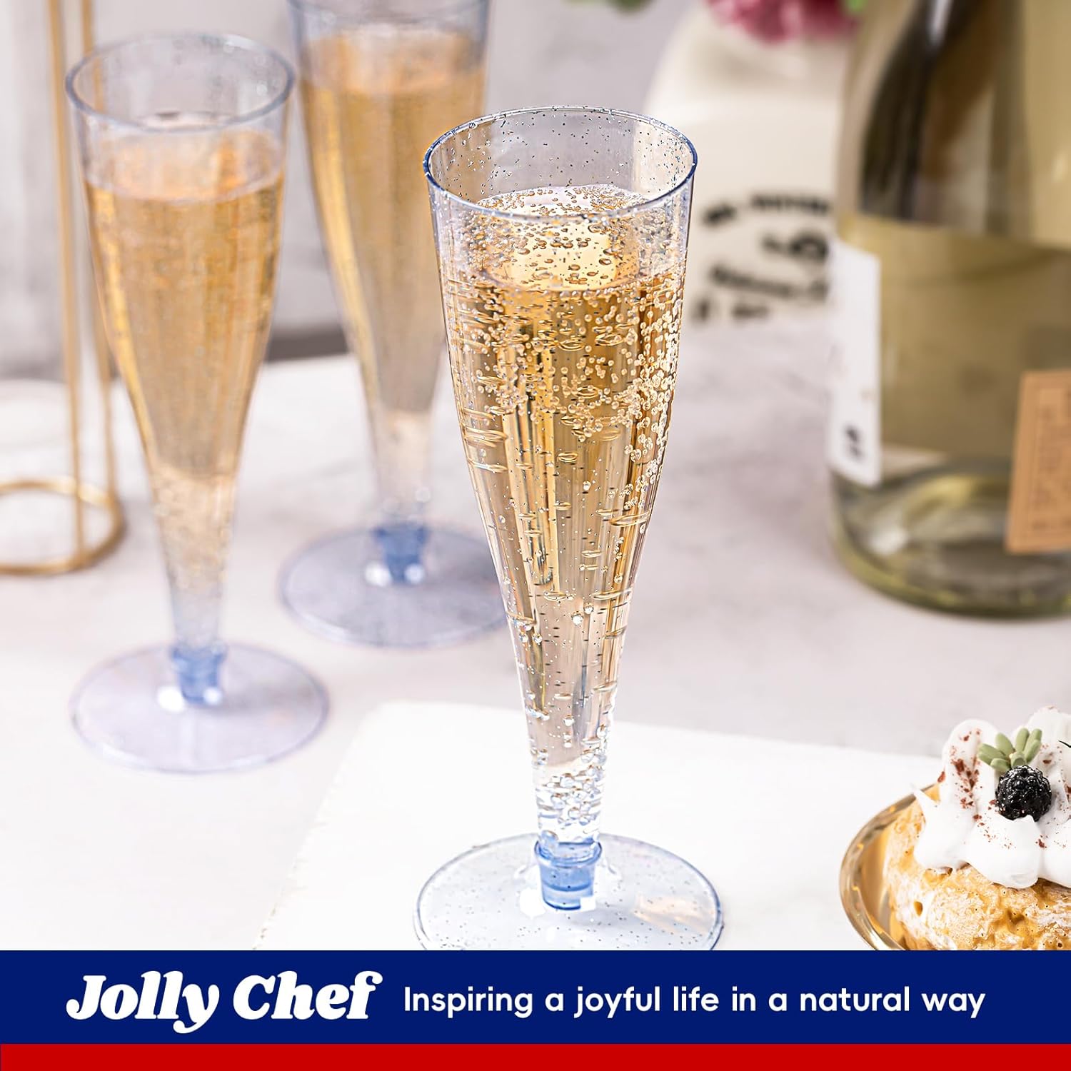 4.5oz Bulk Plastic Dessert Cups | Champagne Flutes for Mimosas, Prosecco | Disposable Hard Plastic | Restaurant Supply - EWT