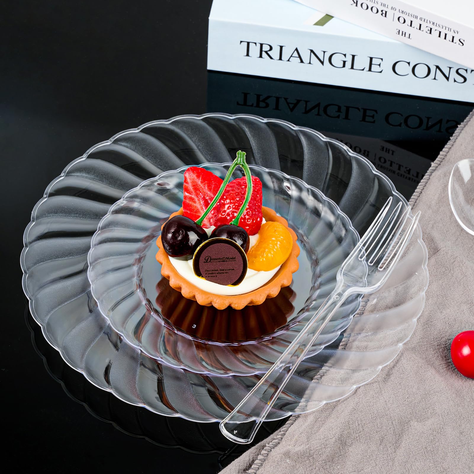 6in/9in Bulk Clear Plastic Plates | Transparent Hard Plates for Appetizers, Cakes, Salads | BPA - Free | Restaurant Supply - EWT