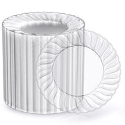 6in/9in Bulk Clear Plastic Plates | Transparent Hard Plates for Appetizers, Cakes, Salads | BPA - Free | Restaurant Supply - EWT