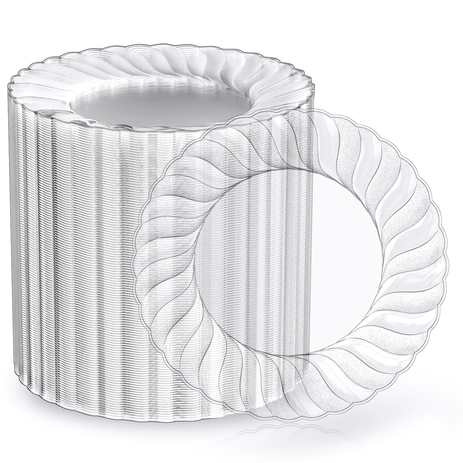6in/9in Bulk Clear Plastic Plates | Transparent Hard Plates for Appetizers, Cakes, Salads | BPA - Free | Restaurant Supply - EWT