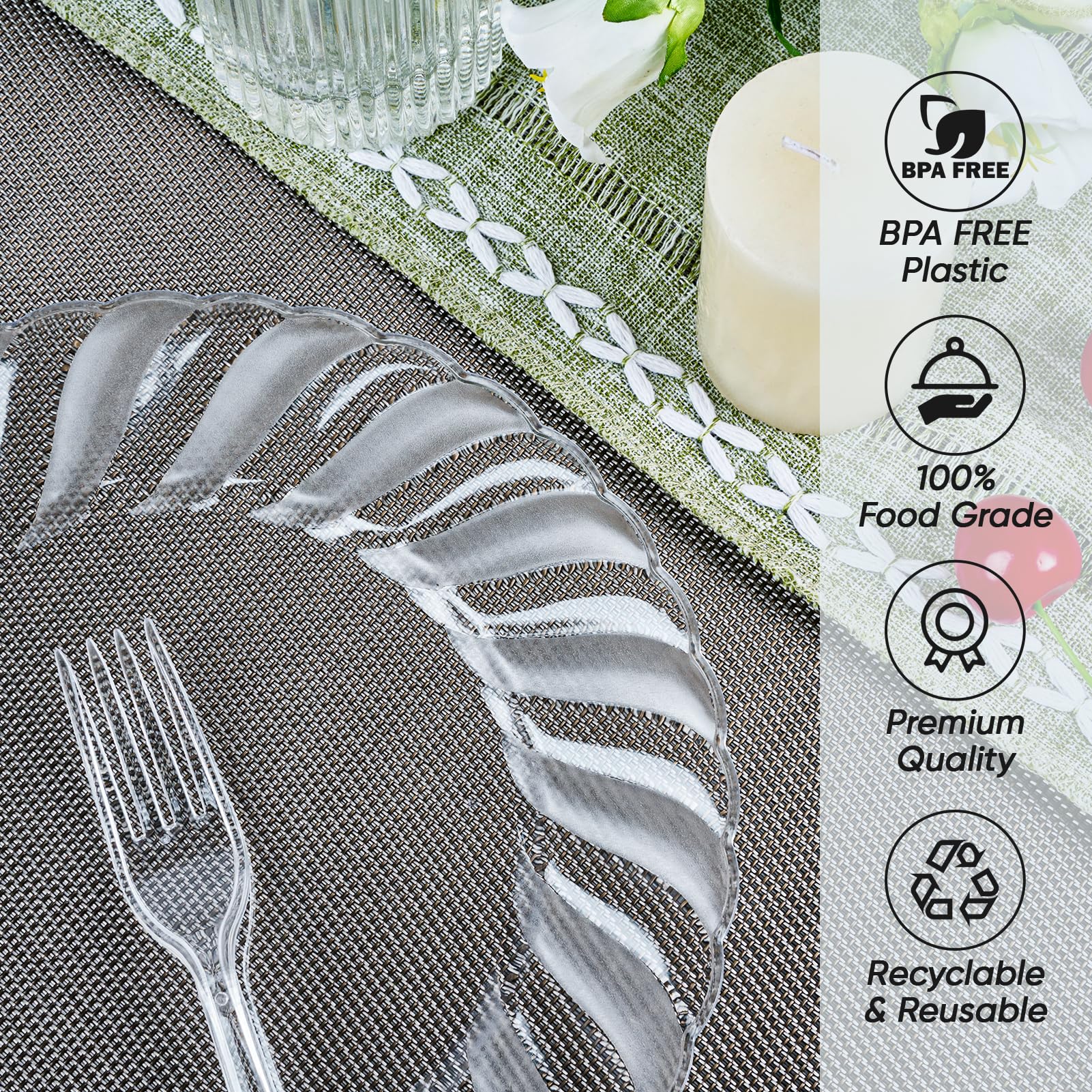 6in/9in Bulk Clear Plastic Plates | Transparent Hard Plates for Appetizers, Cakes, Salads | BPA - Free | Restaurant Supply - EWT