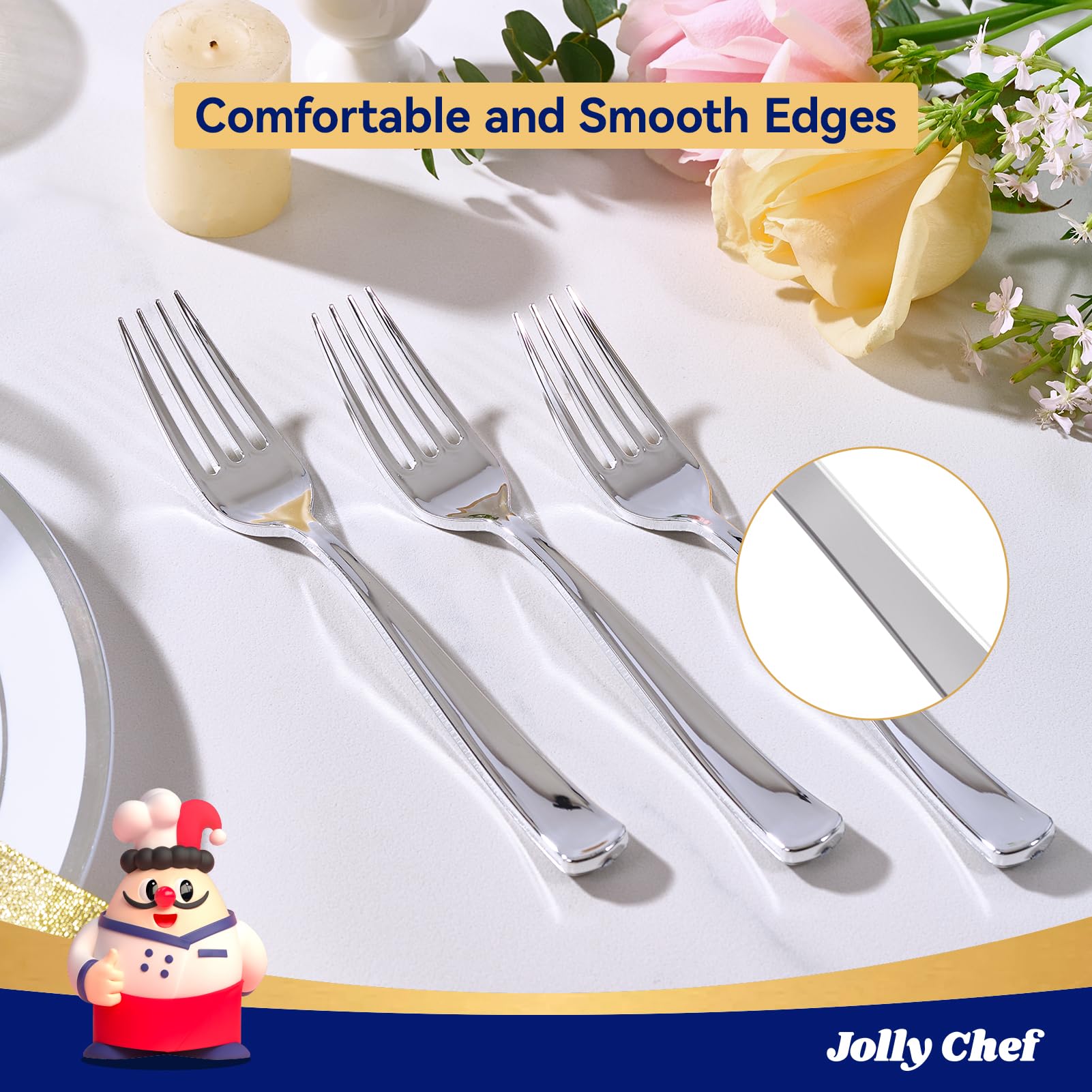 7.28in Bulk Plastic Forks | Disposable Forks for Hot Entrees, Salads | Heat Resistant, Food Grade Plastic | Restaurant Supply - EWT