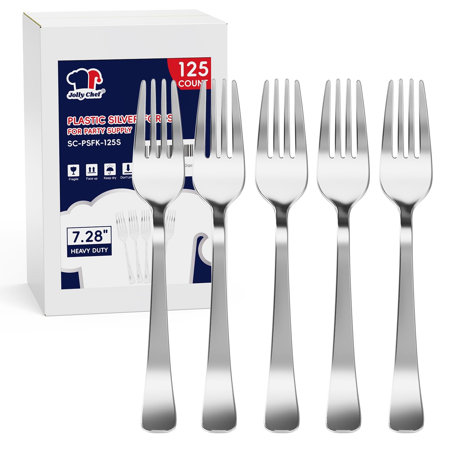7.28in Bulk Plastic Forks | Disposable Forks for Hot Entrees, Salads | Heat Resistant, Food Grade Plastic | Restaurant Supply - EWT