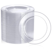 7in/10in Bulk Clear Plastic Plates | Clear Plates for Cakes, Salads | BPA - Free | Restaurant Supply - EWT