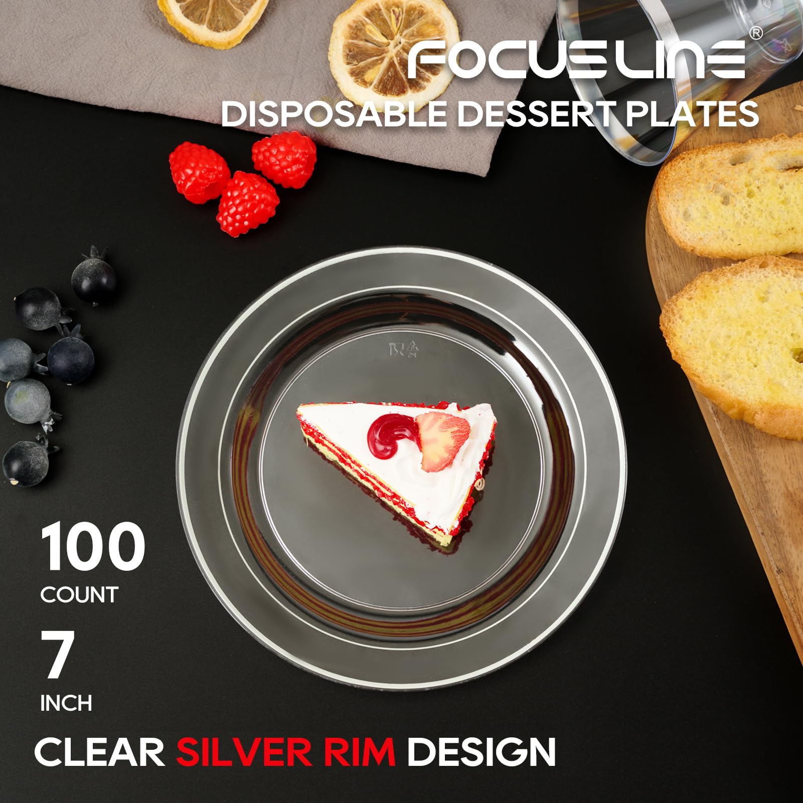 7in/10in Bulk Clear Plastic Plates | Clear Plates for Cakes, Salads | BPA - Free | Restaurant Supply - EWT