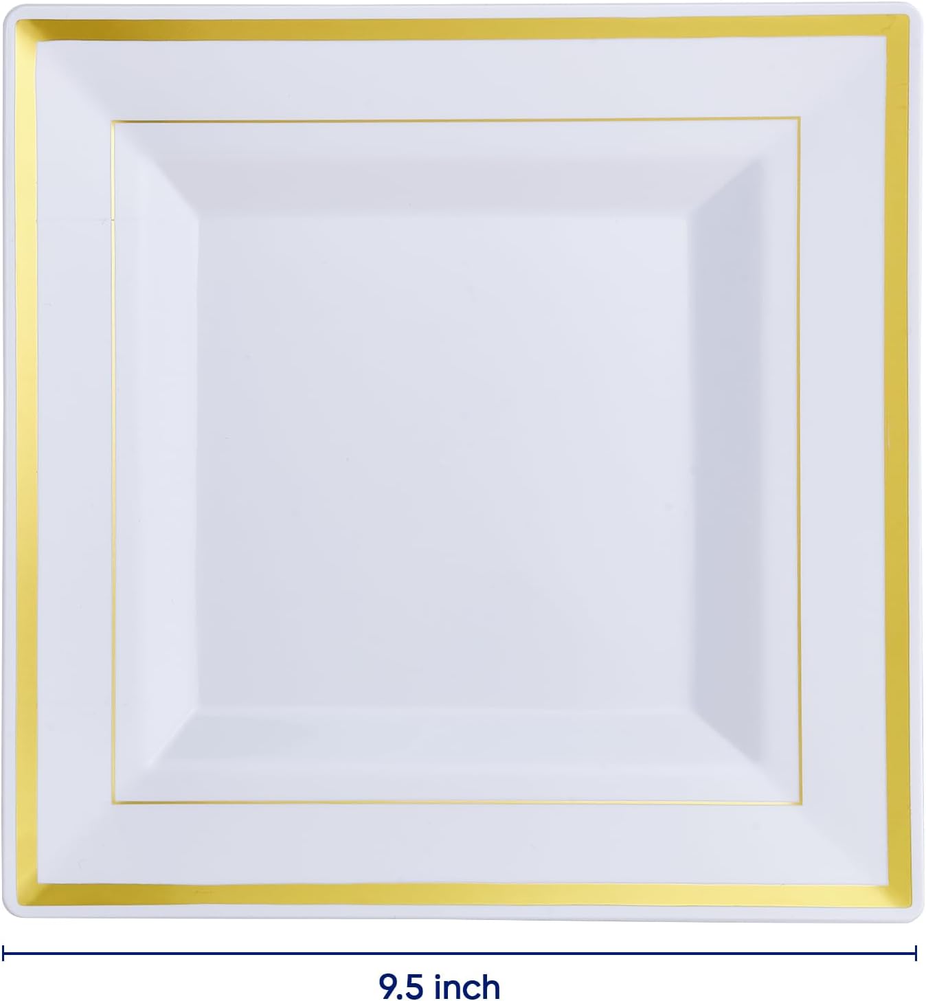 9.5in Bulk Plastic Plates | Disposable Plates for Appetizers, Desserts | 100% Food - Grade Plastic | Restaurant Supply - EWT