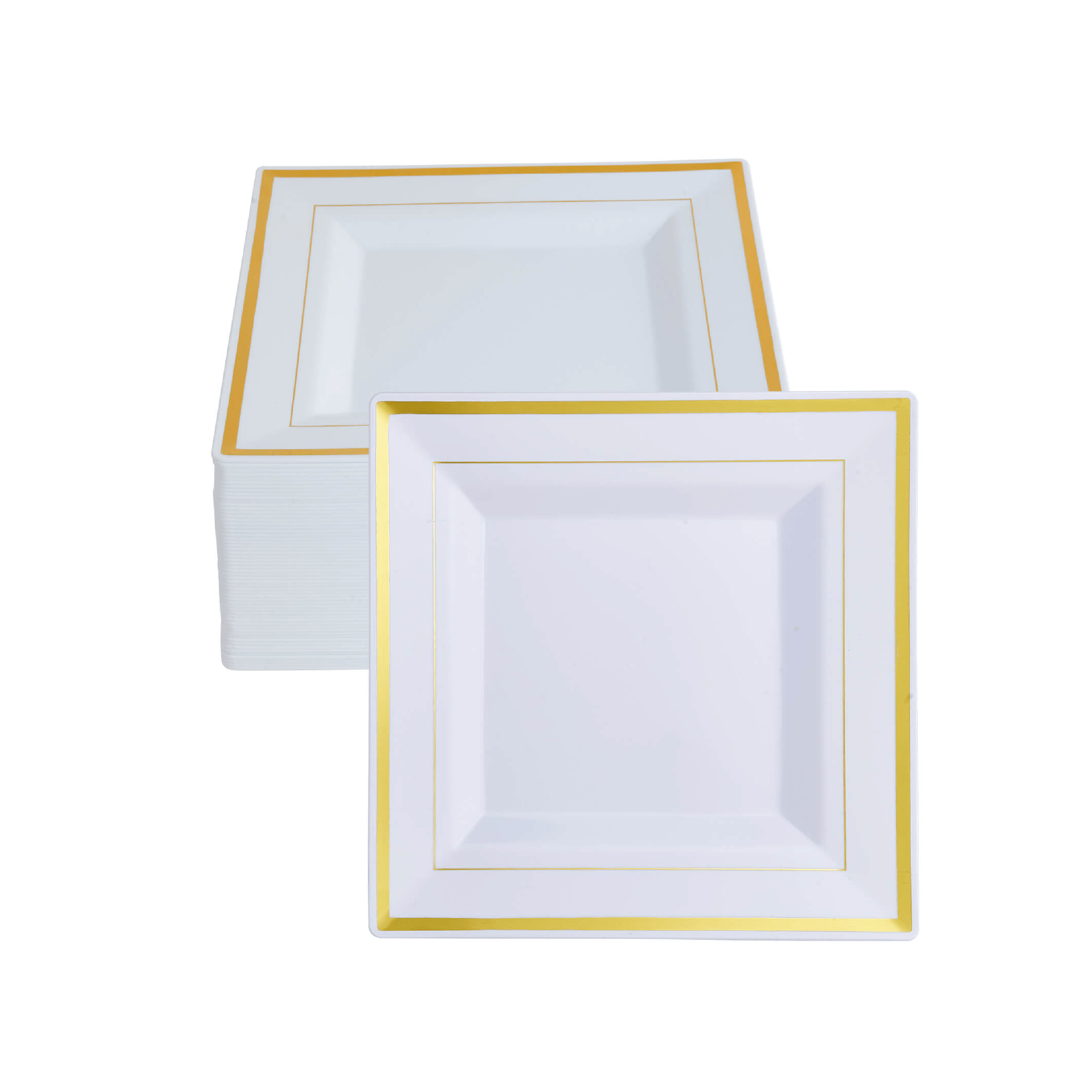 9.5in Bulk Plastic Plates | Disposable Plates for Appetizers, Desserts | 100% Food - Grade Plastic | Restaurant Supply - EWT