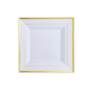 9.5in Bulk Plastic Plates | Disposable Plates for Appetizers, Desserts | 100% Food - Grade Plastic | Restaurant Supply - EWT