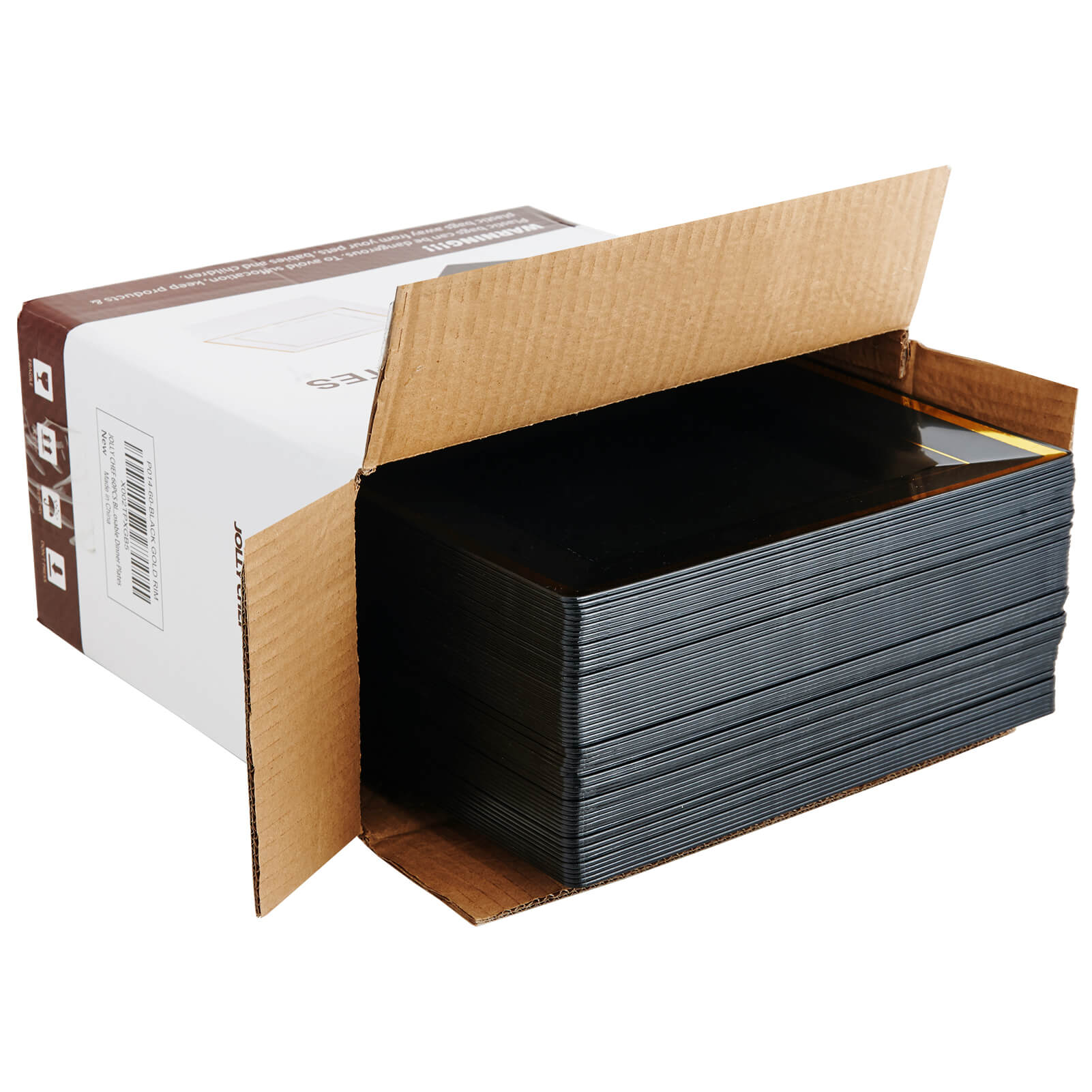 9.5in Bulk Square Plastic Plates | Square Disposable Plates for Appetizers, Salads, Desserts | 100% Food - Grade Plastic | Restaurant Supply - EWT